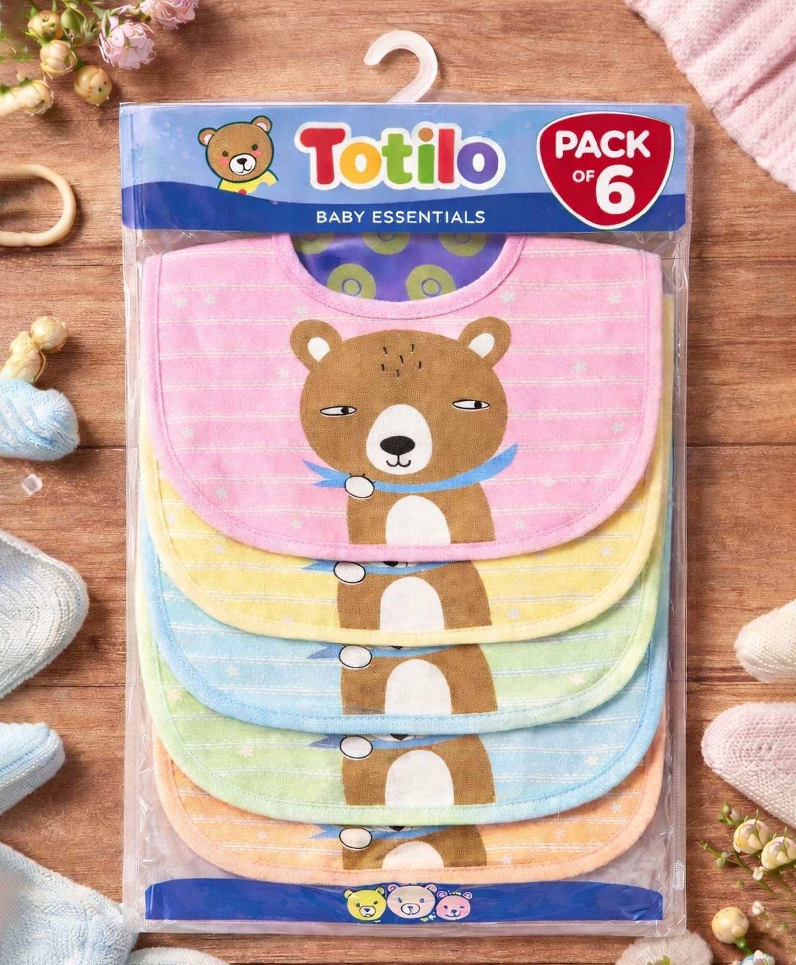 Totilo Baby Cotton Printed Feeding Snap Button Aprons Bibs Everyday Use (Pack of 6)-image-28