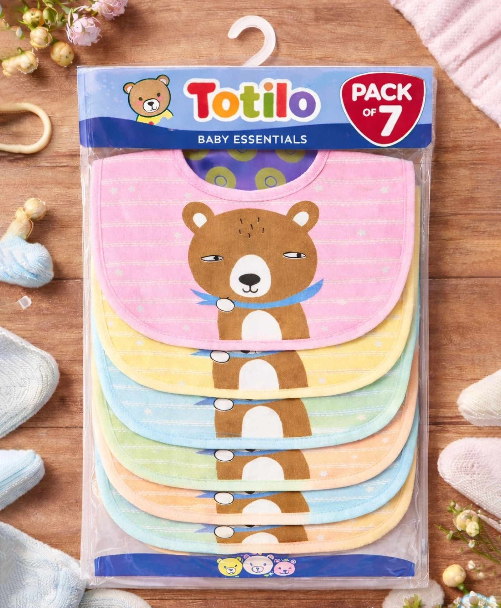 Totilo Baby Cotton Printed Feeding Snap Button Aprons Bibs Everyday Use (Pack of 7)-image-29