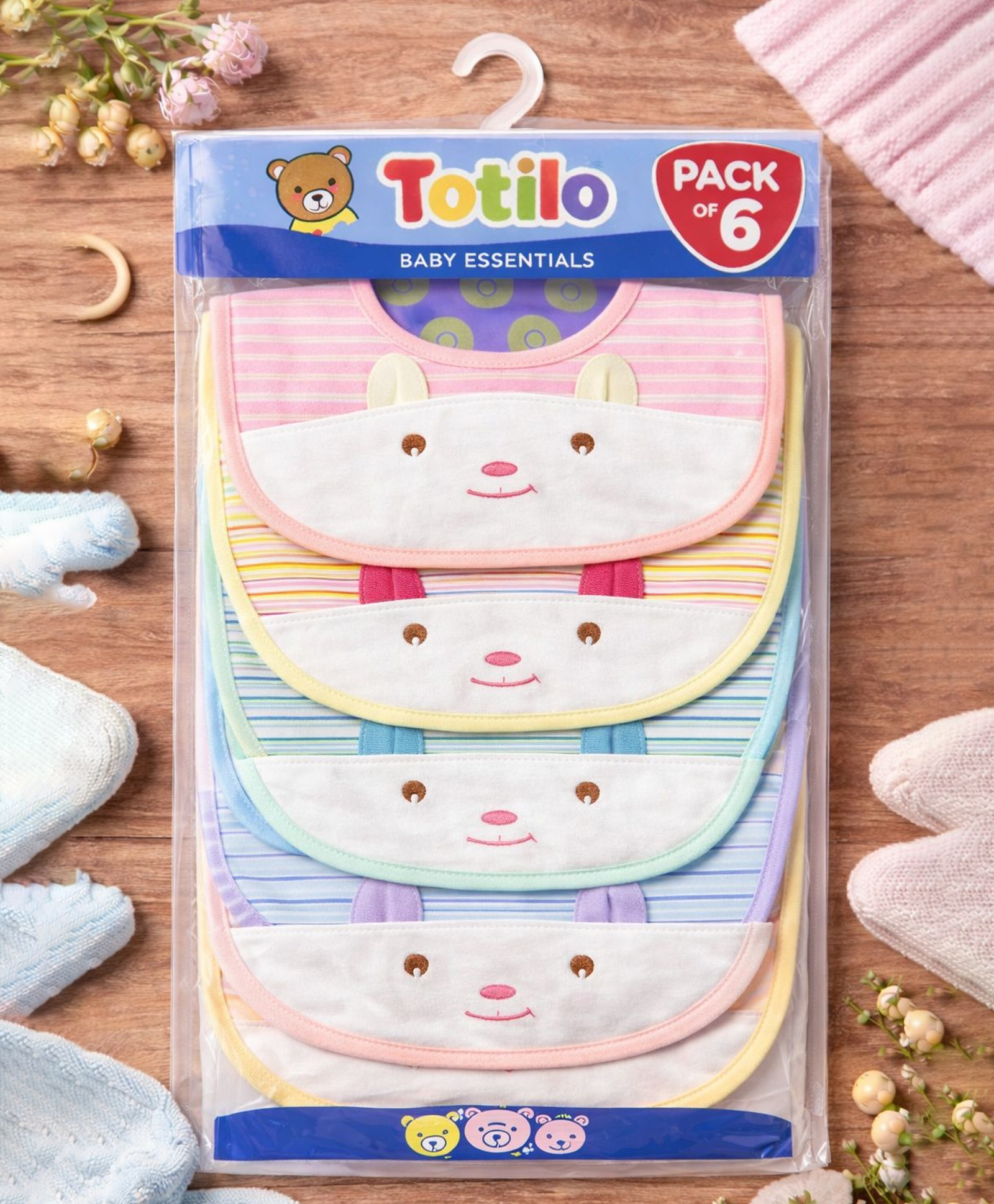 Totilo Baby Cotton Printed Feeding Snap Button Aprons Bibs Everyday Use (Pack of 6)-image-35