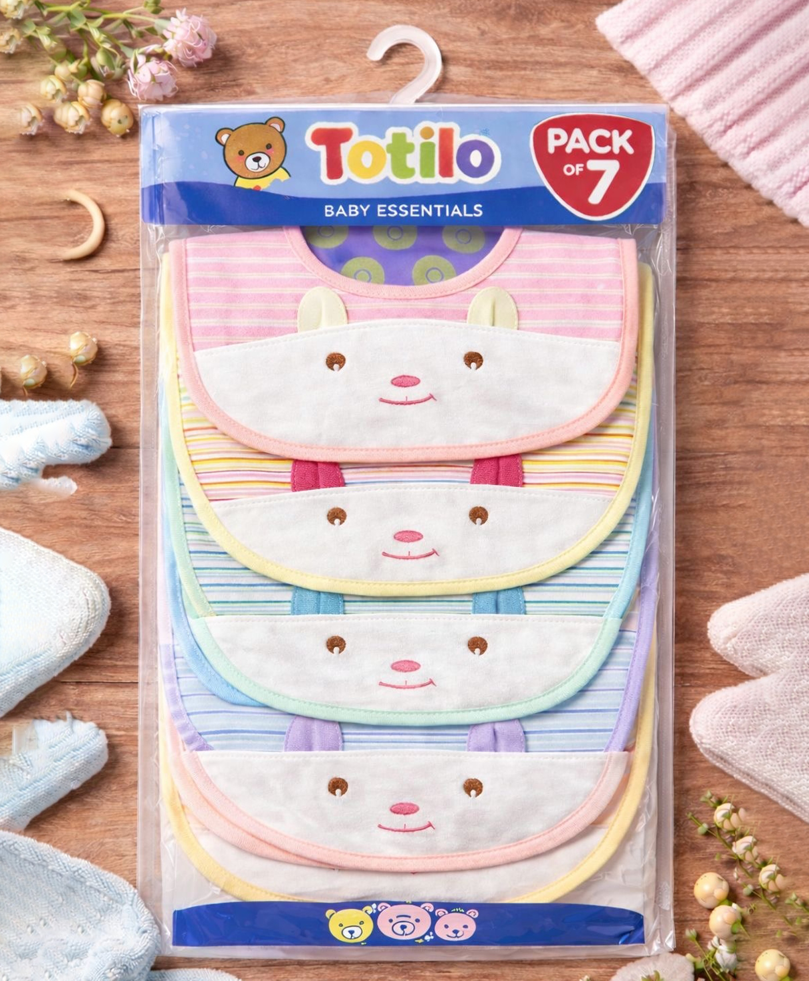 Totilo Baby Cotton Printed Feeding Snap Button Aprons Bibs Everyday Use (Pack of 7)-image-33