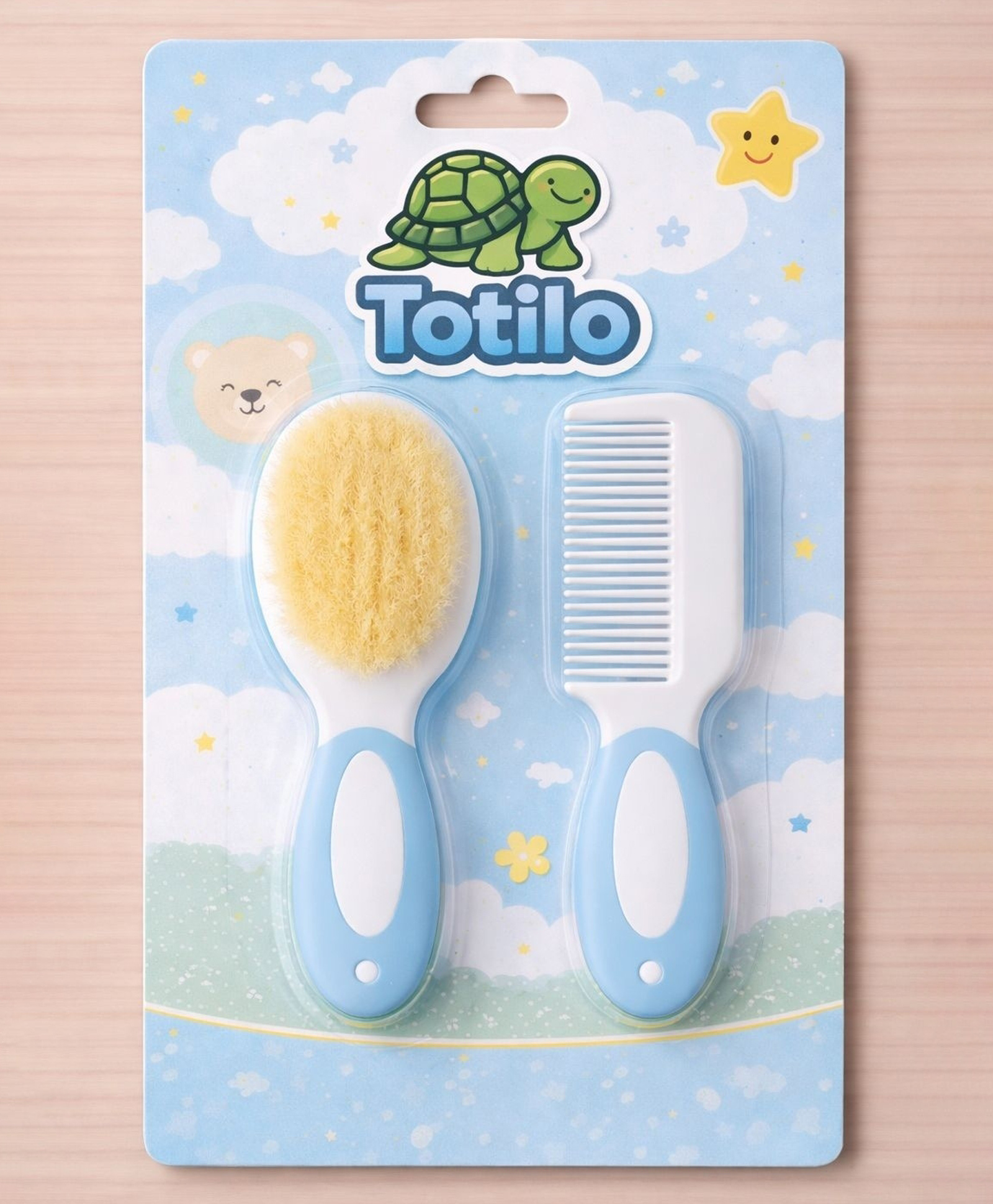 Totilo Baby Soft Bristles Hair Brush Comb- Blue-picture-22