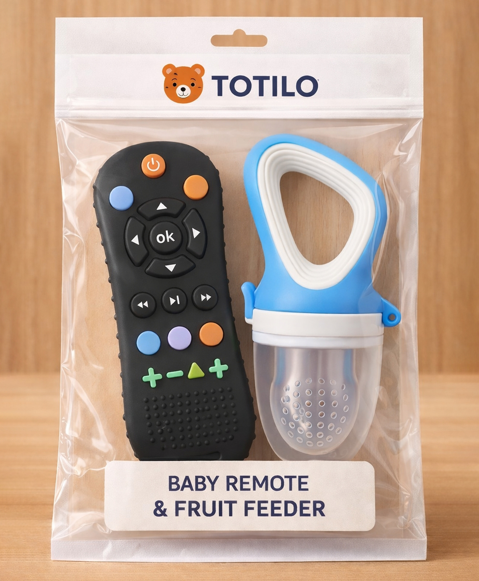 Totilo Remote Shape Baby Teether And BPA Free Silicone Fruit Nibbler- Blue-image-31