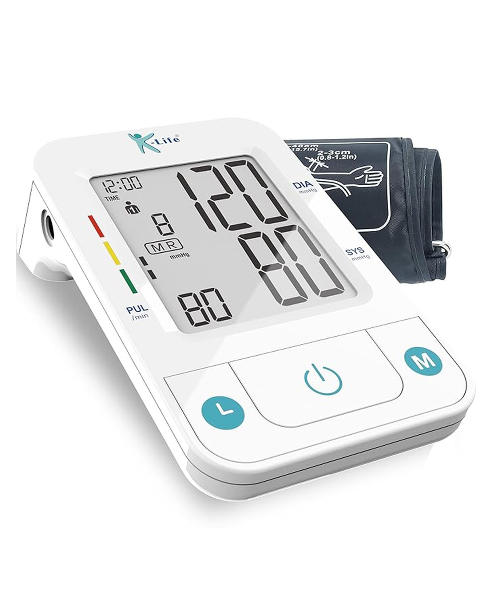 K-Life - BPM-107 Fully Automatic Digital Electronic Blood Pressure Monitor - Portable Digital Blood Pressure Machine - Accurate Measurement Blood Pressure Monitor Digital bp moniter - White...-picture-13