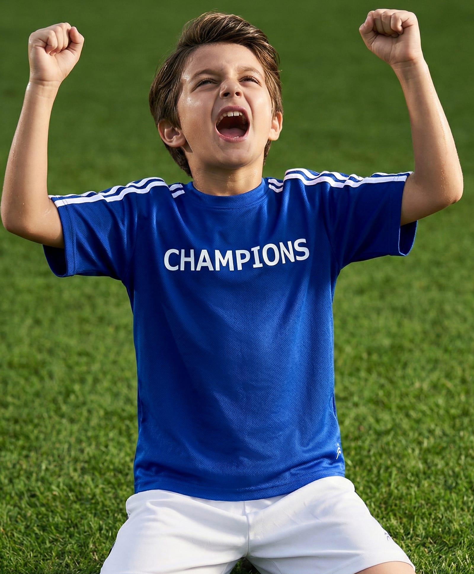 Pine Active Knit Drop Shoulder Half Sleeves Champions Printed T-Shirt - Pine Active Knit Sleeveless Solid Tank T-Shirt -Royal Blue