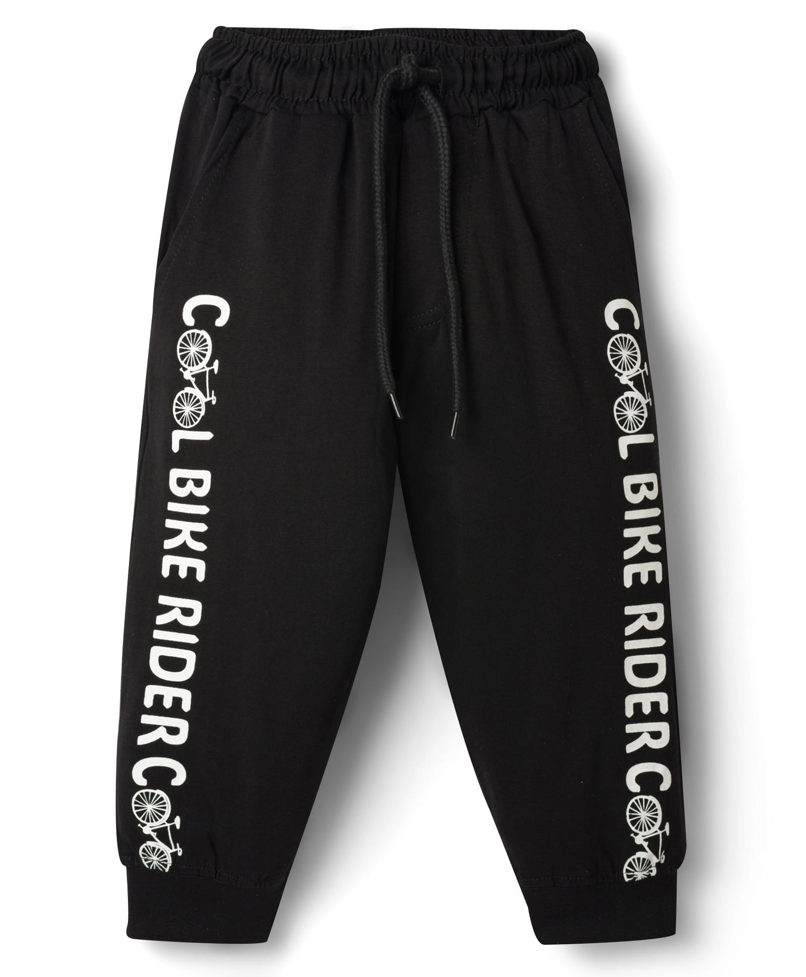 Taeko Single Jersey Knit Full Length Track Pants With Text Print - Black-picture-22
