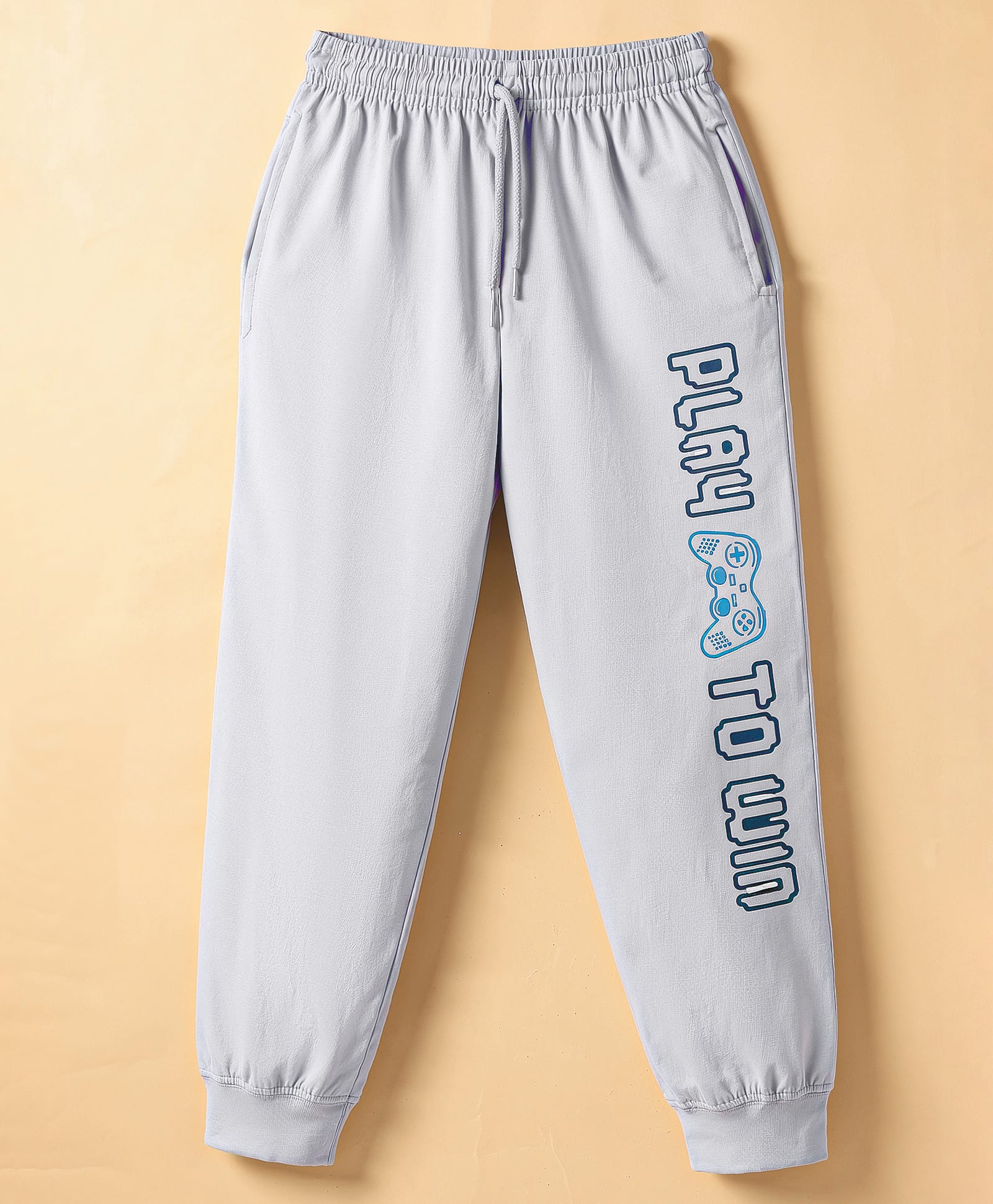 Taeko Single Jersey Knit Full Length Track Pants With Text Print - Light Blue-picture-31