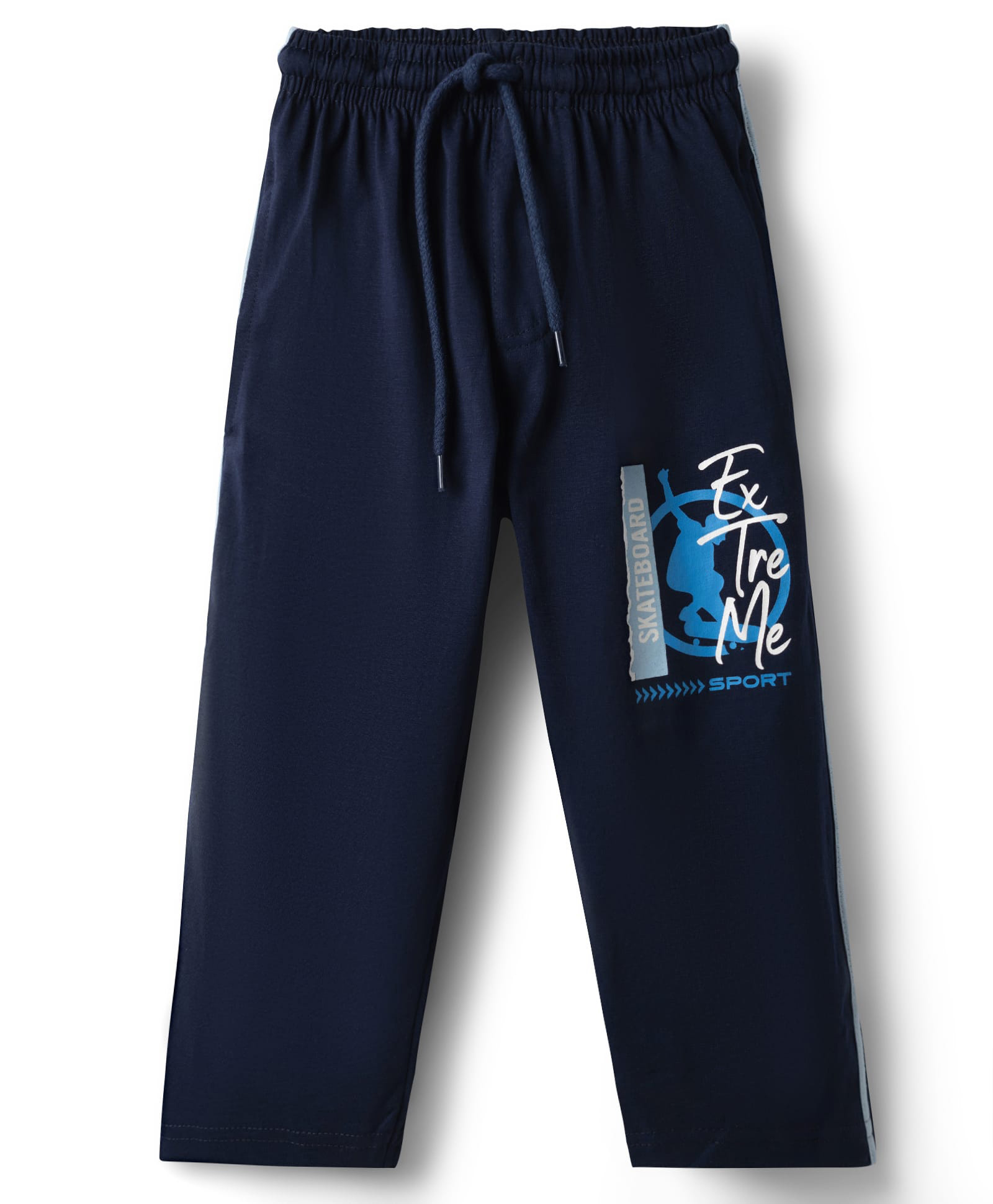 Taeko Single Jersey Knit Full Length Track Pants With Music Print - Blue-picture-27