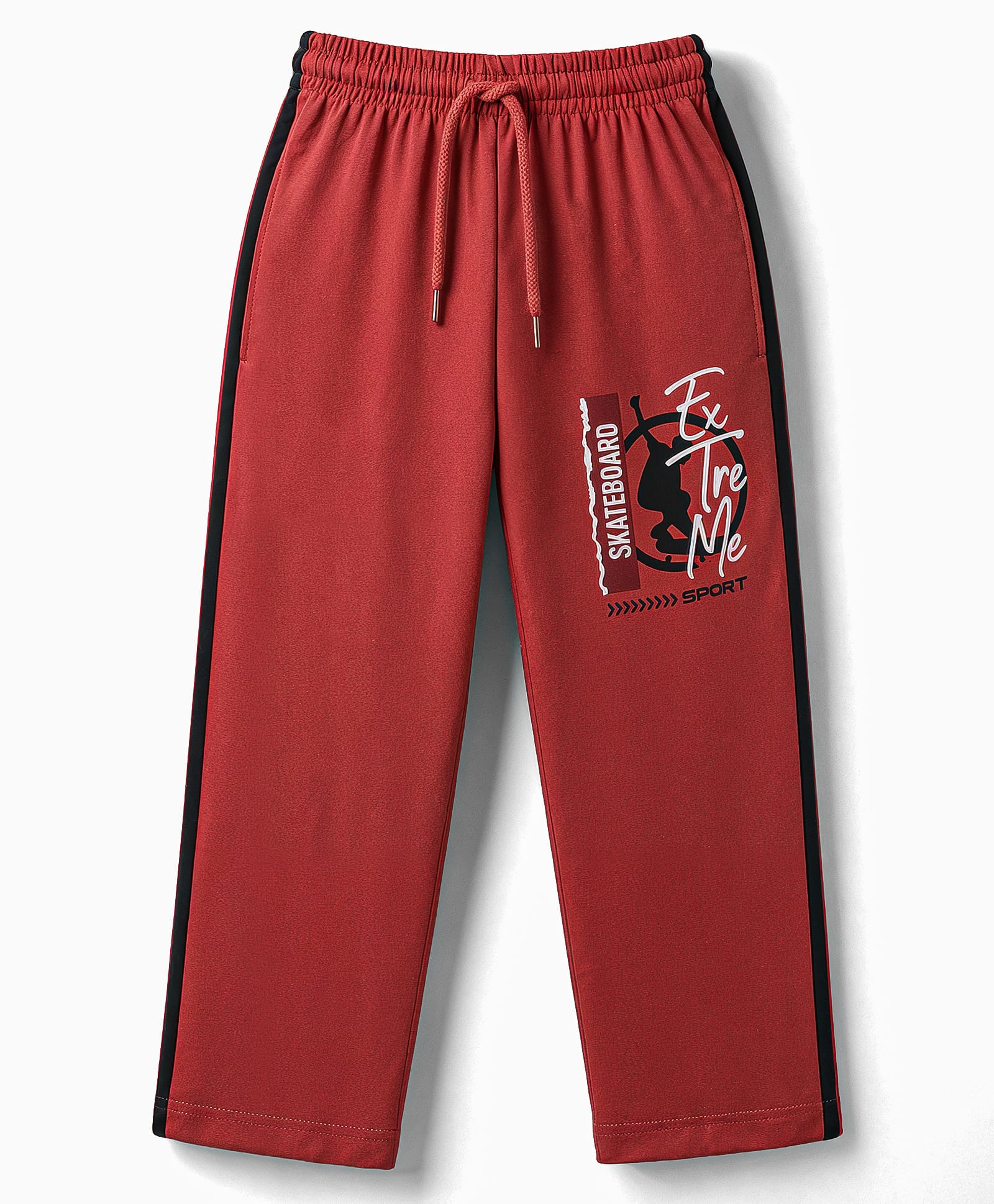 Taeko Single Jersey Knit Full Length Track Pants With Music Print - Maroon-picture-18