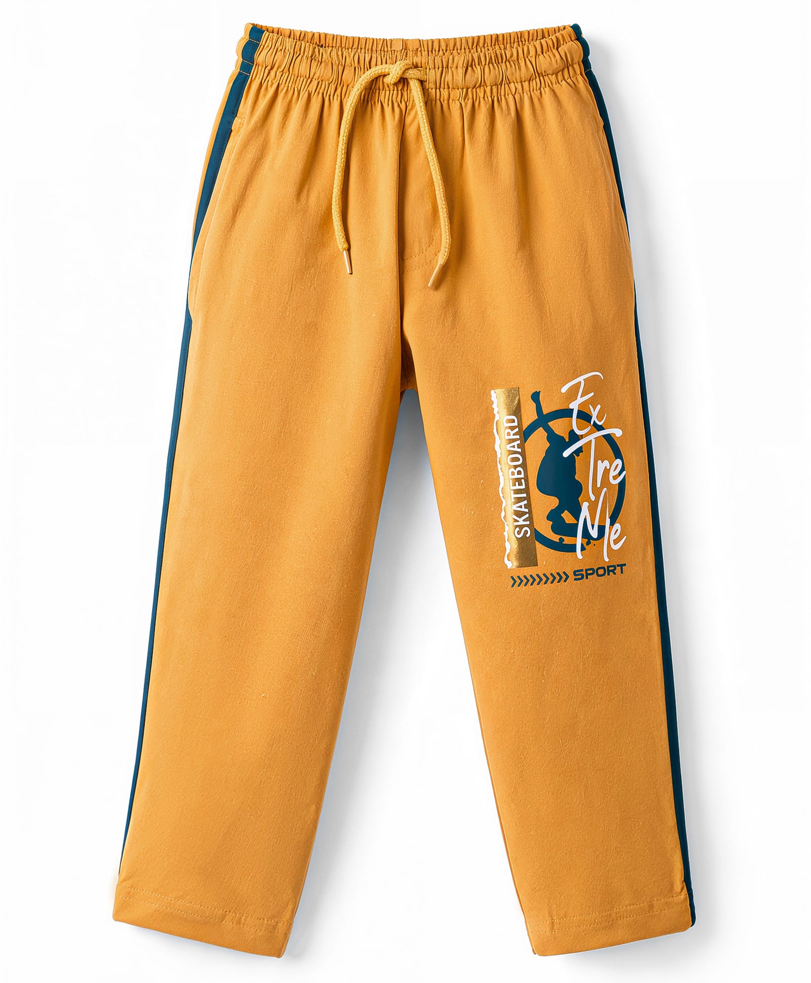 Taeko Single Jersey Knit Full Length Track Pants With Music Print - Golden-image-37
