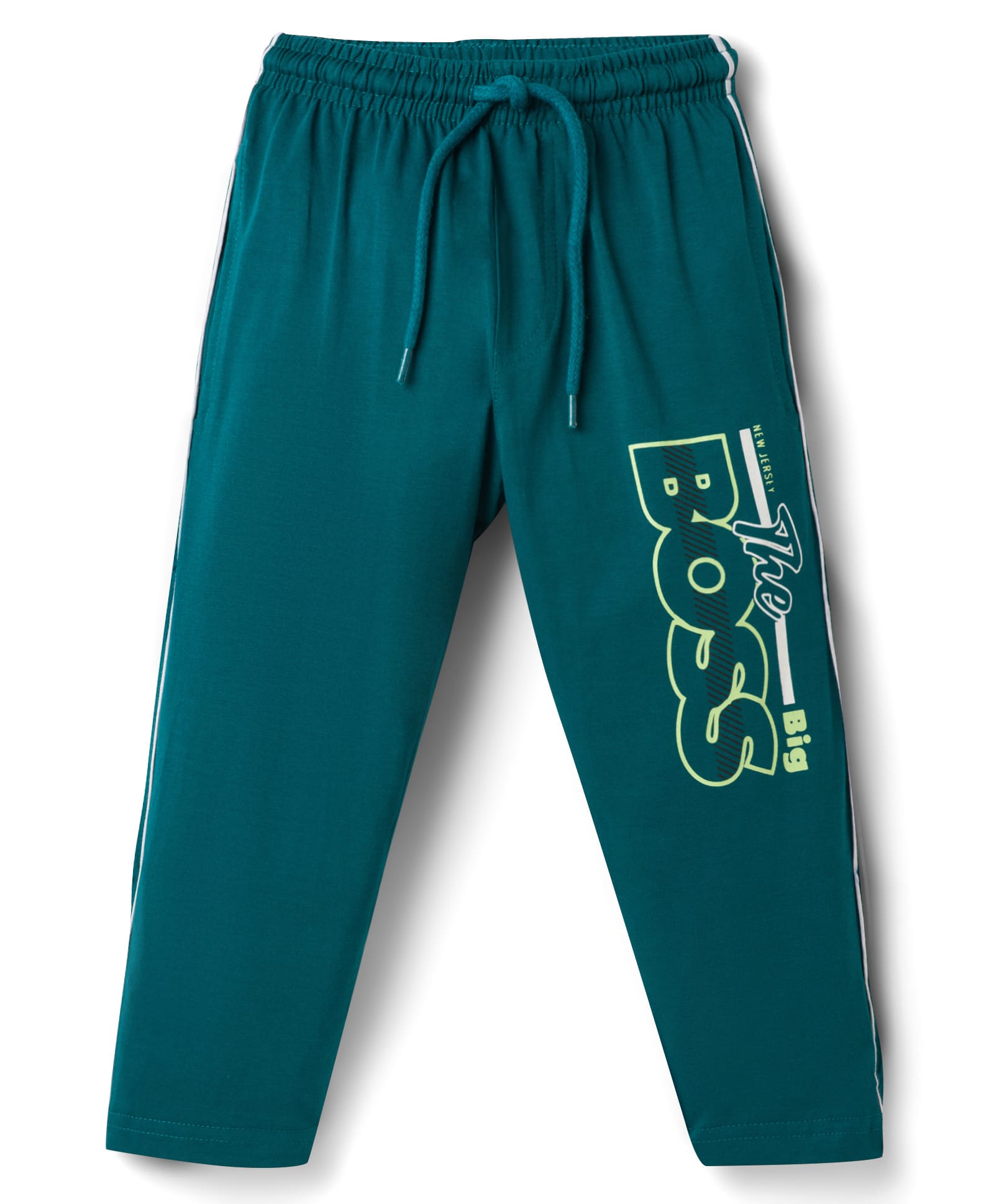Taeko Single Jersey Knit Full Length Track Pants With Text Print - Blue-picture-23
