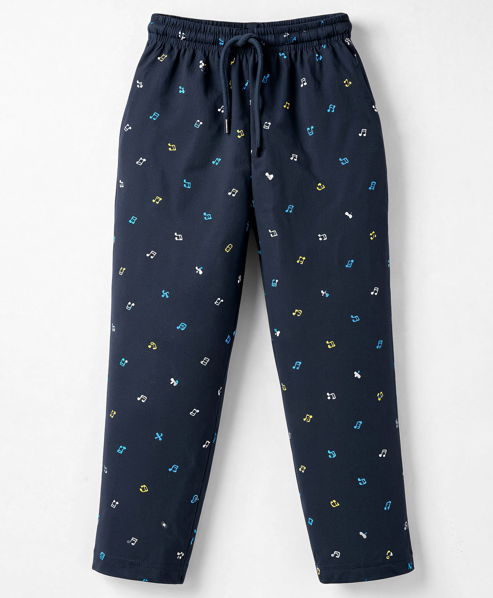 Taeko Single Jersey Knit Full Length Track Pants With Text Print - Navy Blue-picture-33