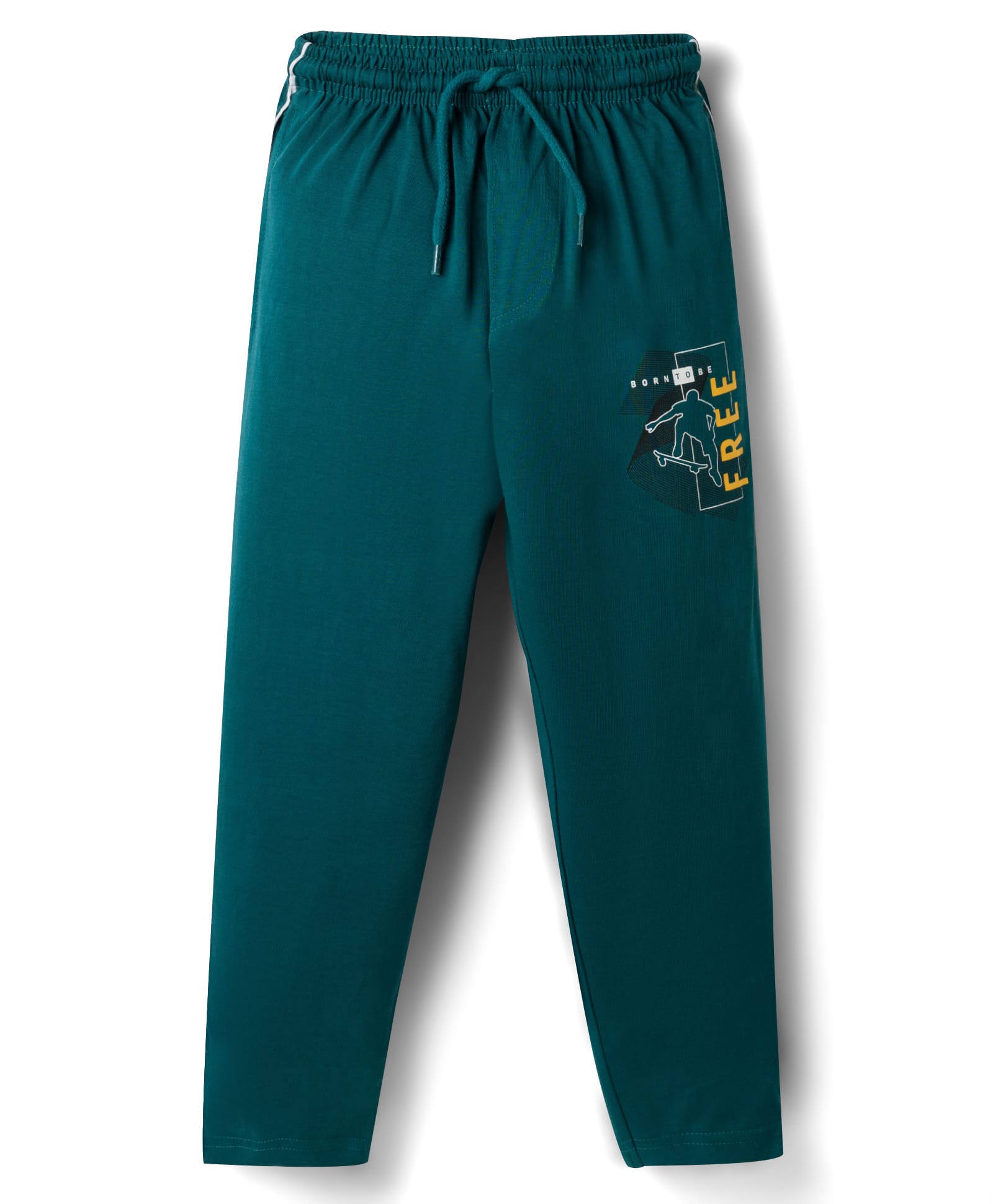 Taeko Single Jersey Knit Full Length Track Pants With Text Print - Blue-picture-25