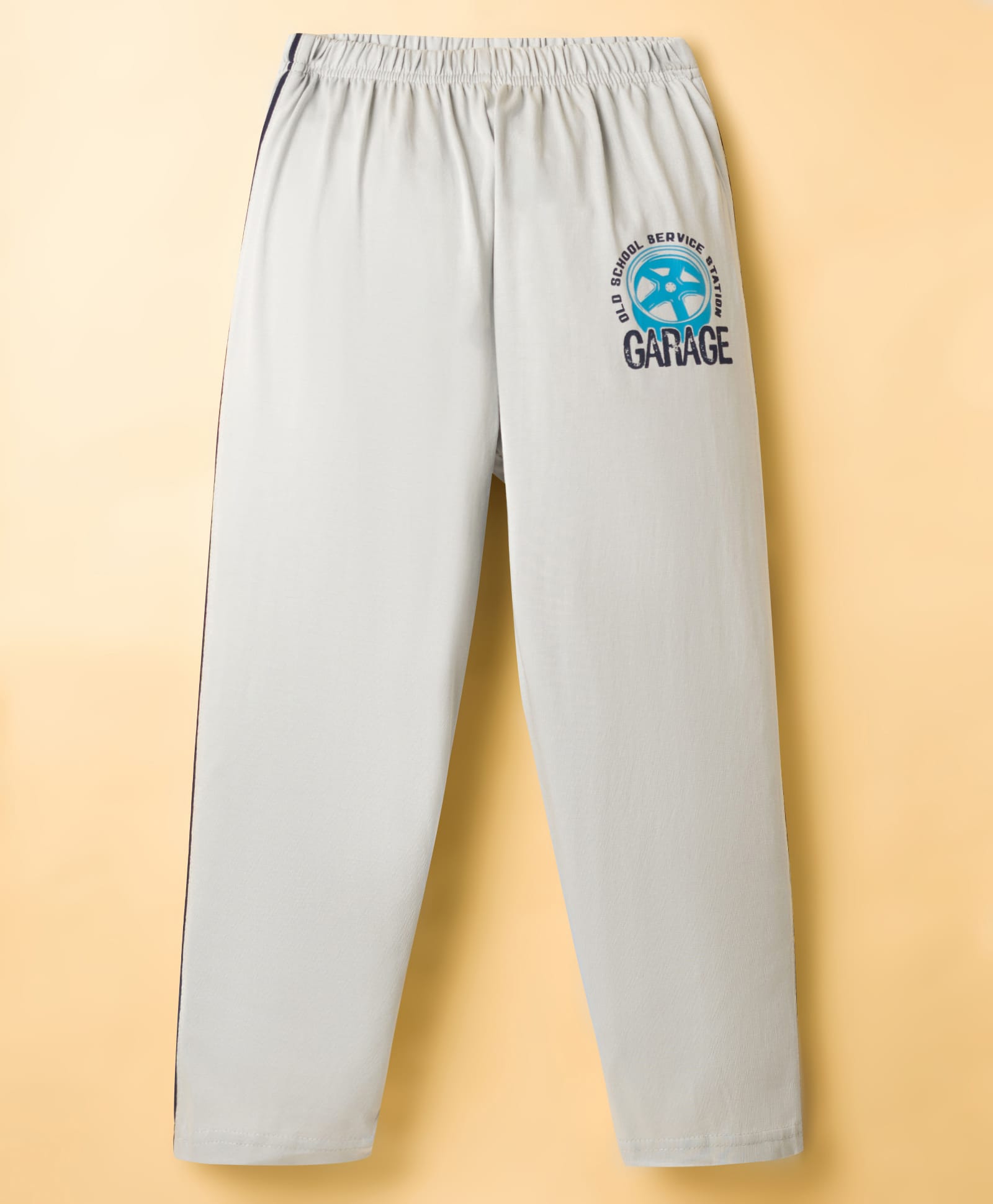 Taeko Single Jersey Knit Lounge Pant With Text Print - Blue-picture-42
