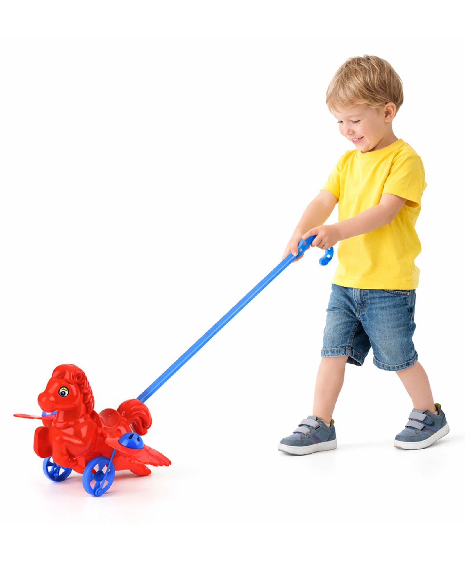Sanjary Kids Push Along Toy with Stick Handle Rolling Wheel Ride On Walking Toy for Toddlers Indoor Outdoor Play Fun color design may vary-picture-22