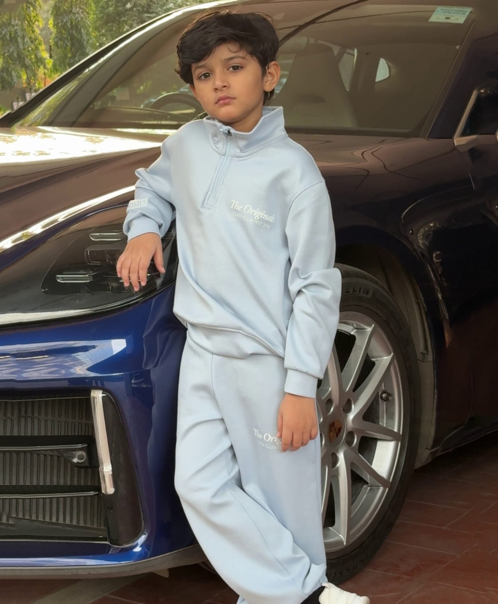 Nap Chief Modal Blend Knit Full Sleeves The Originals Text Printed Winter Sweatshirt & Joggers Set - Sky Blue-picture-16