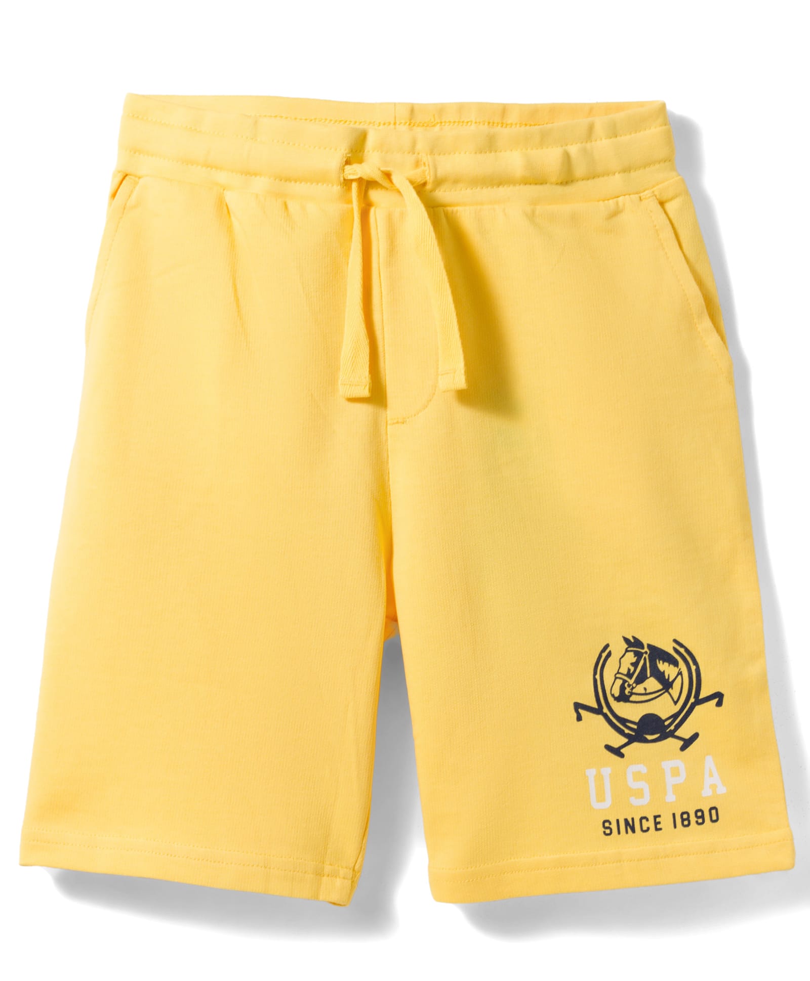 US Polo Assn Cotton Woven Above Knee Length Shorts with Text Print - Yellow-picture-18