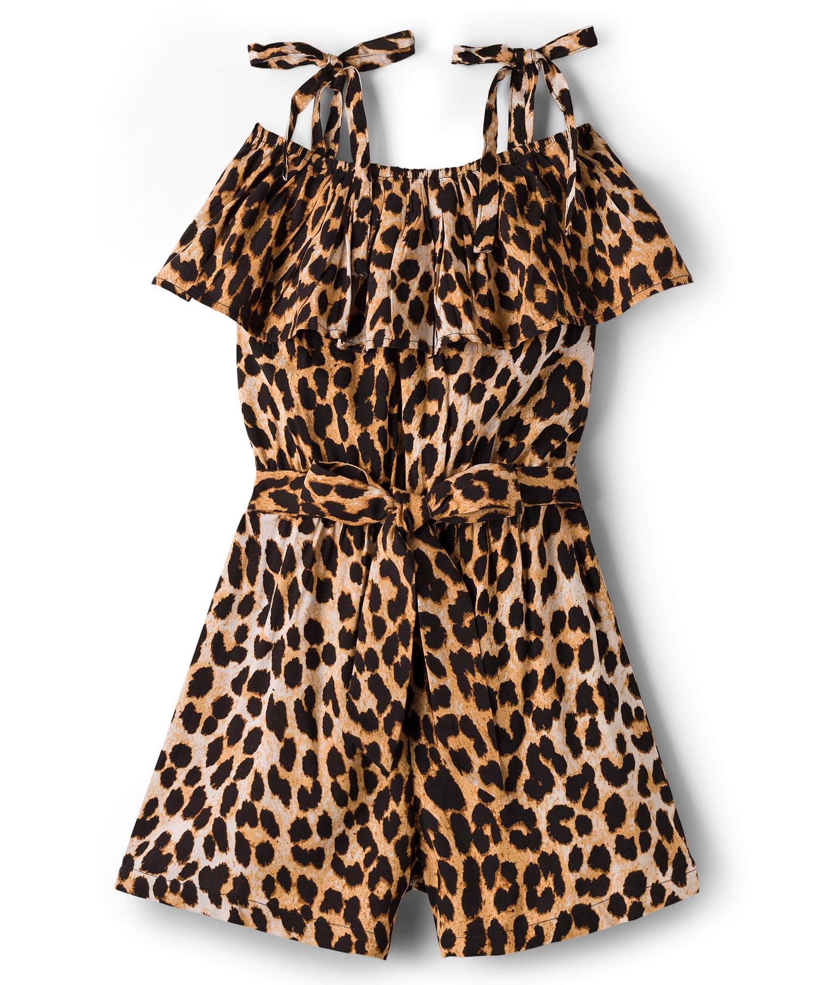 CrayonFlakes Rayon Woven Sleeveless Leopard Printed Jumpsuit - Brown-picture-12