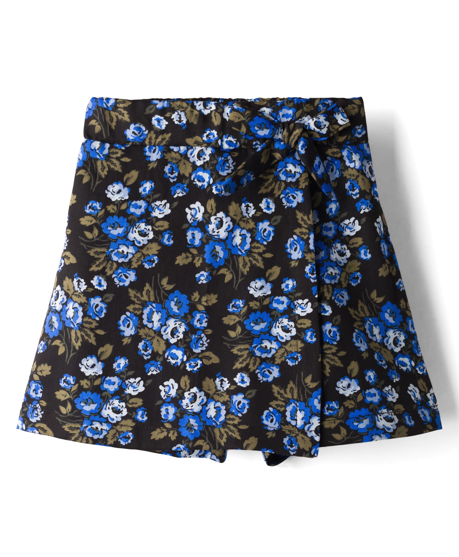 CrayonFlakes Woven Floral Printed & Bow Applique Detailed Skort - Black-picture-24