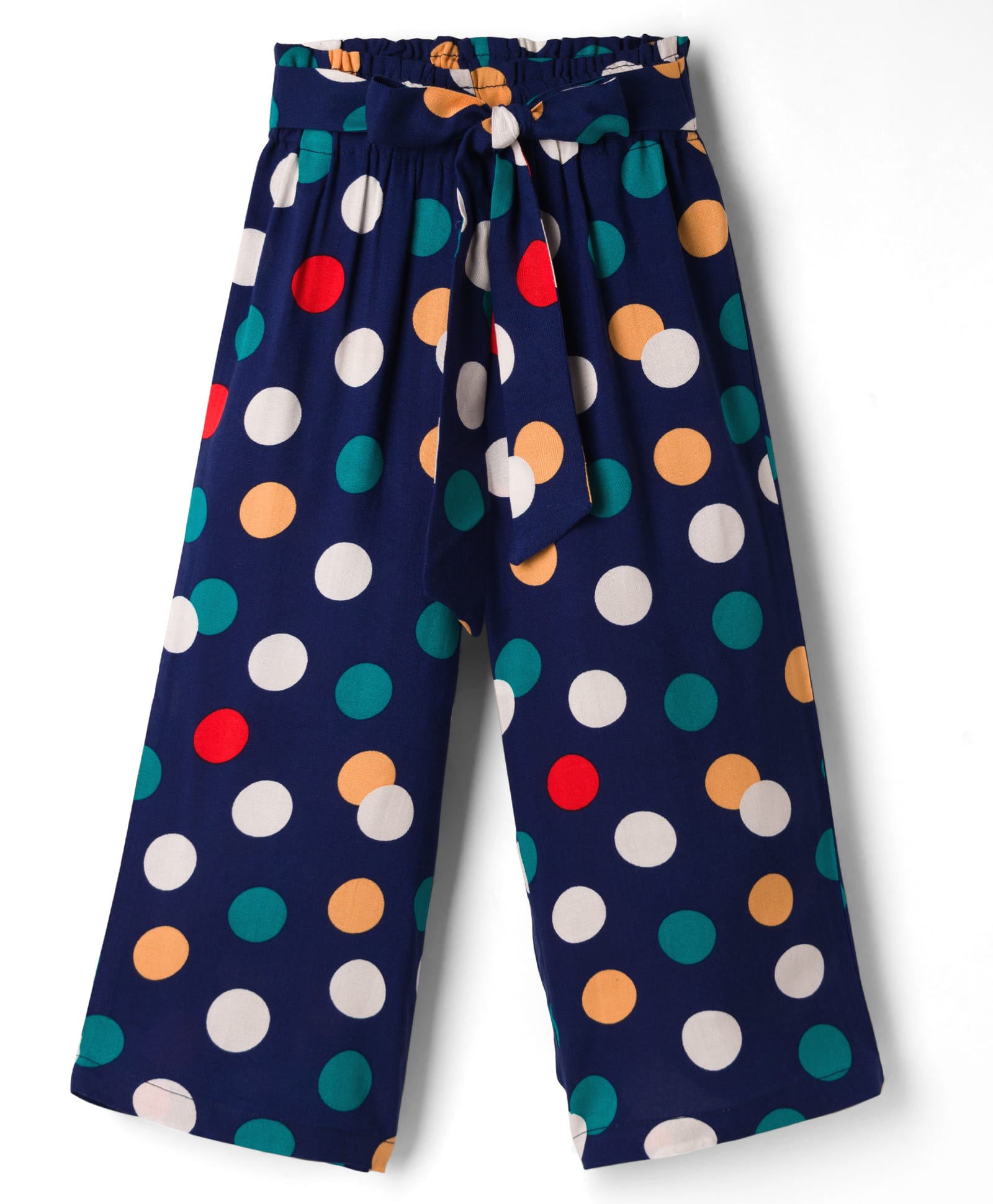 CrayonFlakes Rayon Woven Polka Dots Printed Palazzo - Navy-picture-32