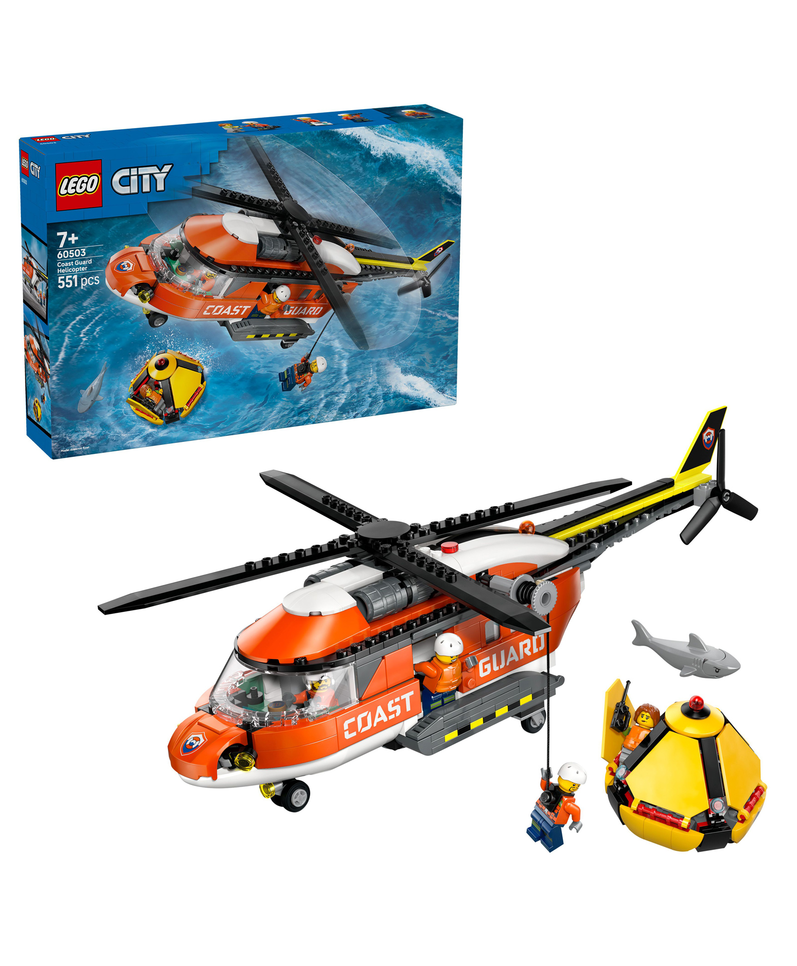 LEGO City Coast Guard Helicopter Toy Building Set 551 pieces-60503-image-48