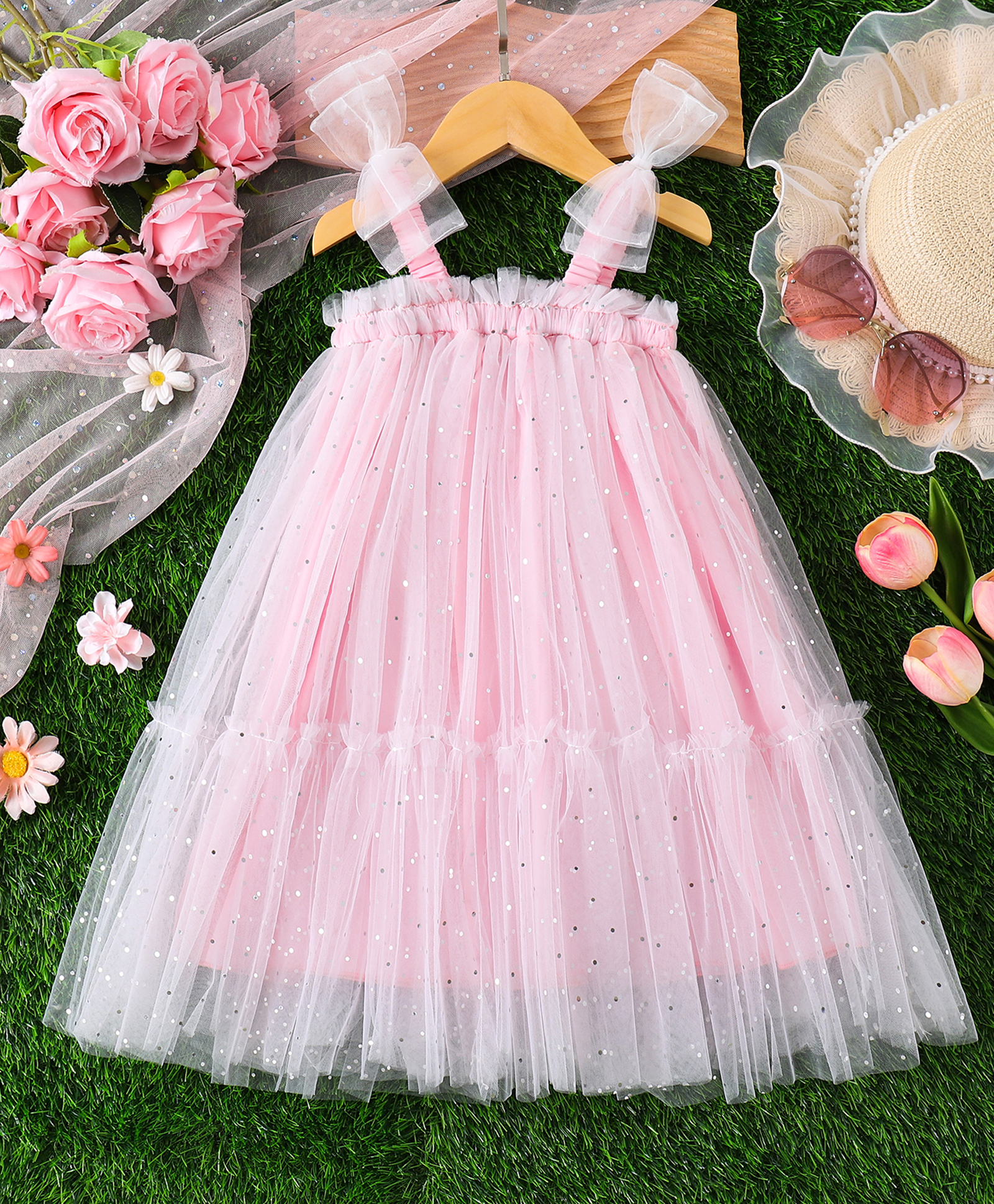 Mark & Mia Sleeveless Party Dress With Glitter Print - Pink-image-28