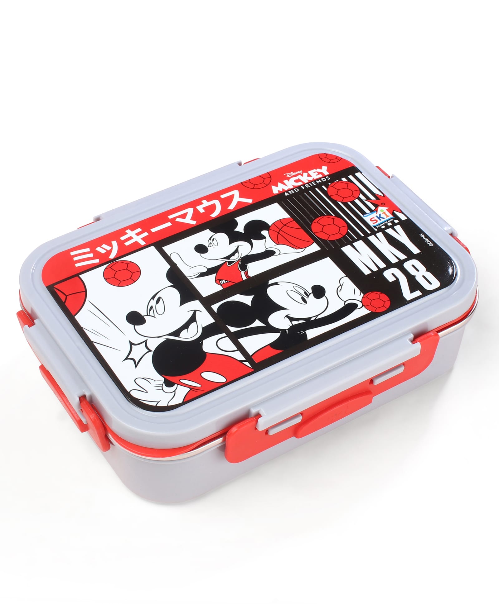 Disney by SKI Grub 3 compartment Insulated Stainless Steel bento with partition & spork Micky mouse-picture-45