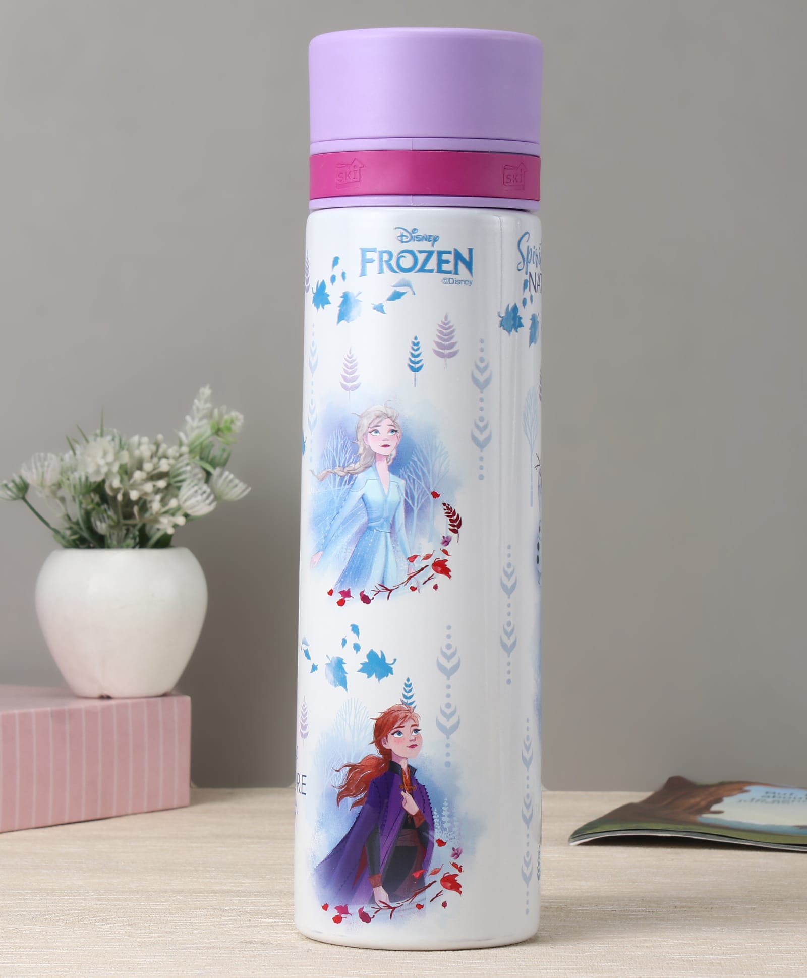 Disney By SKI ALIA Premium Stainless Steel Frozen 3D Touch & Feel Sipper Bottle for Kids Fun & Durable - 850 ml-image-16