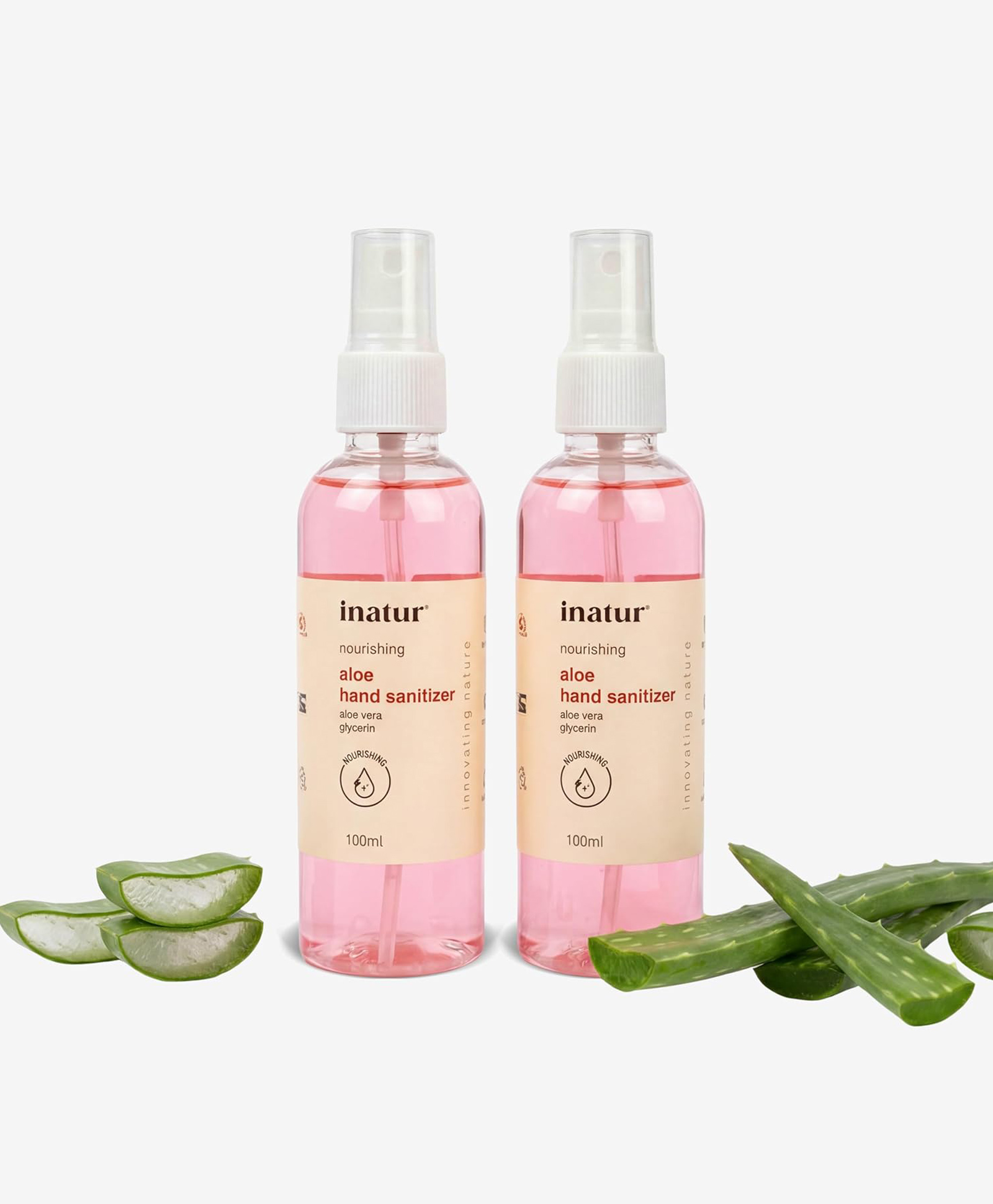 inatur Nourishing Aloe Hand Sanitizer Spray Duo | Alcohol-Based | 99.9% Germ Protection | 2×100ml-picture-18