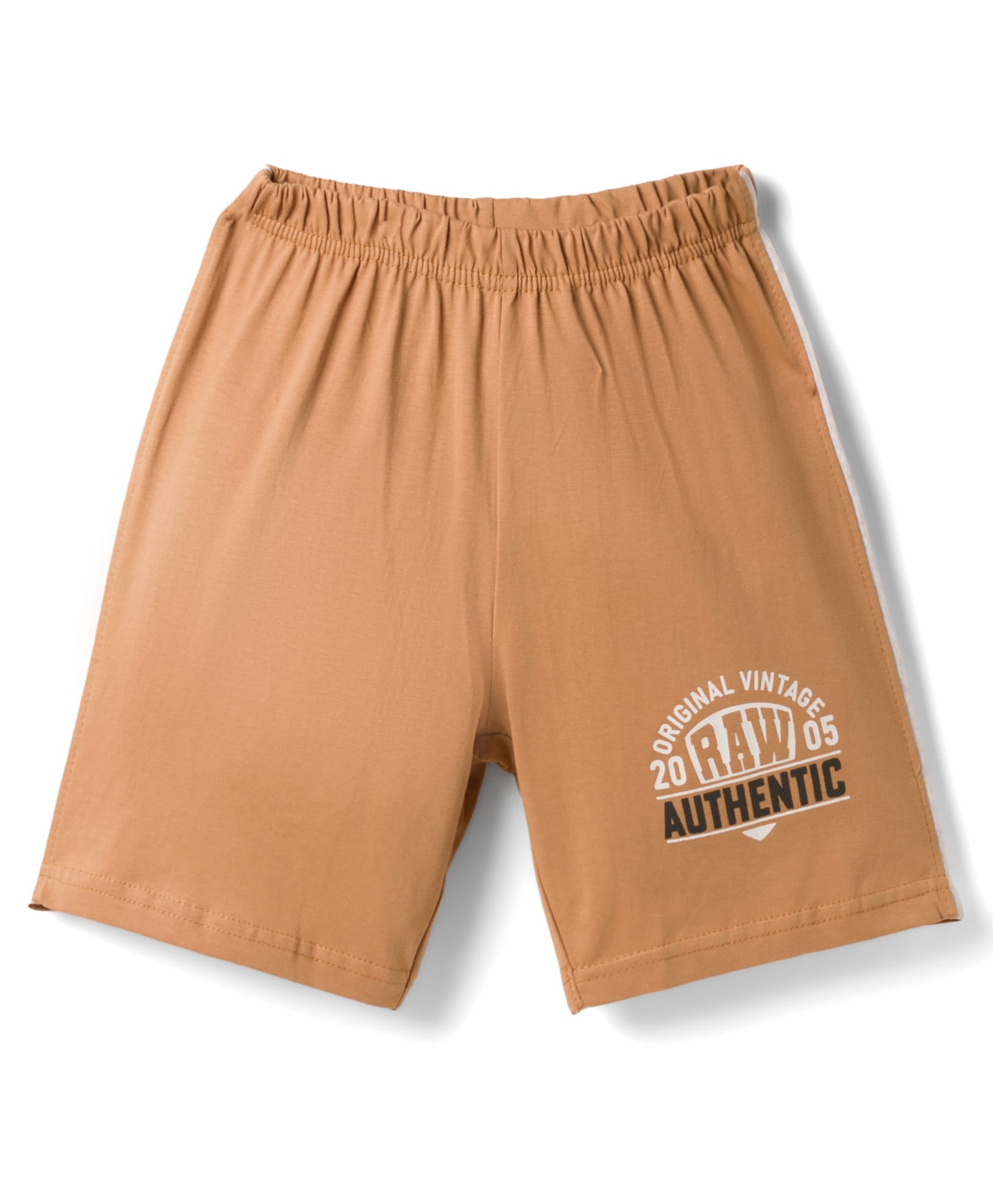 Taeko Single Jersey Knit Knee Length Shorts with Text Print - Light Brown-picture-22
