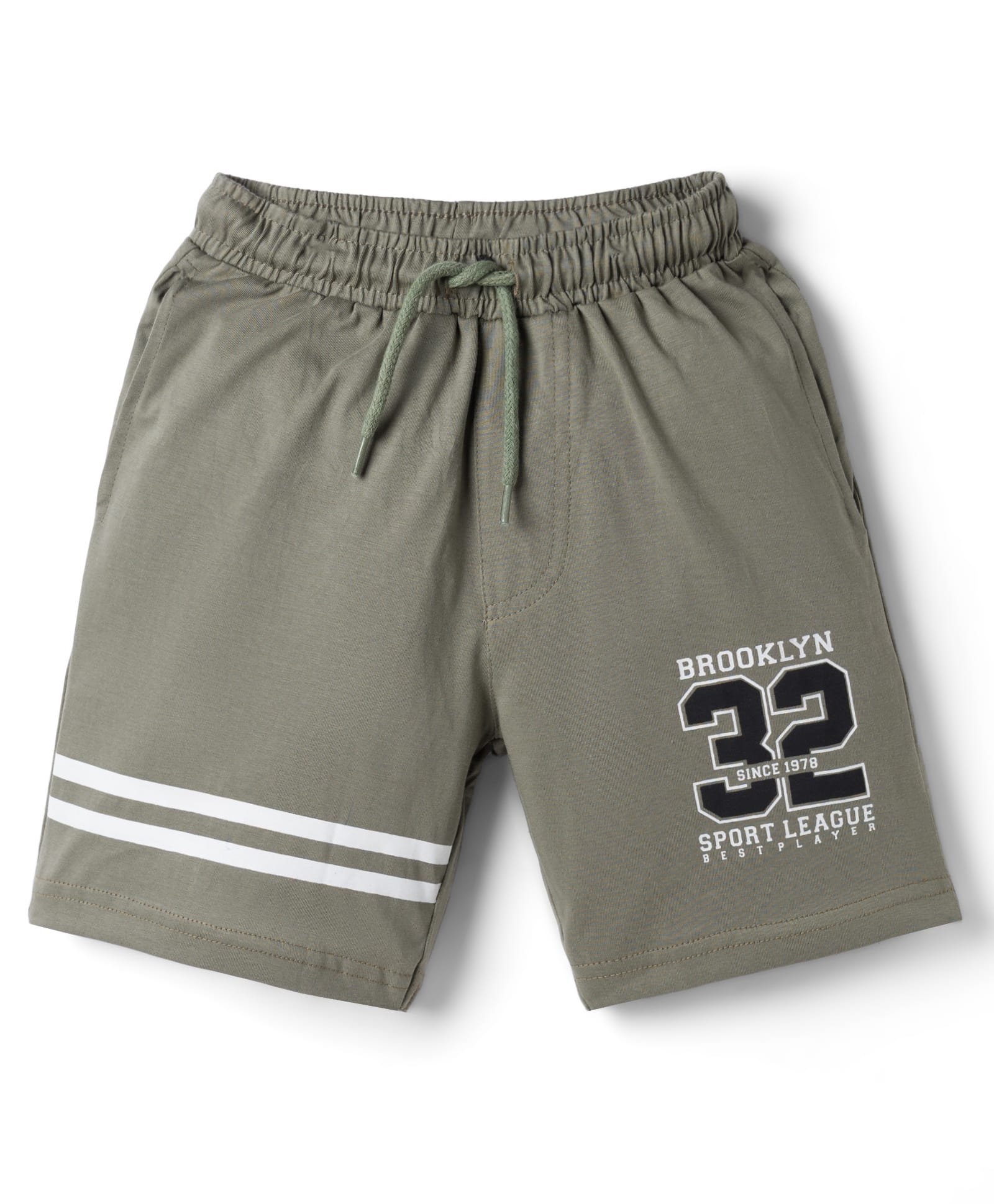 Taeko Single Jersey Knit Beach Theme Printed Shorts - Olive Green-image-45