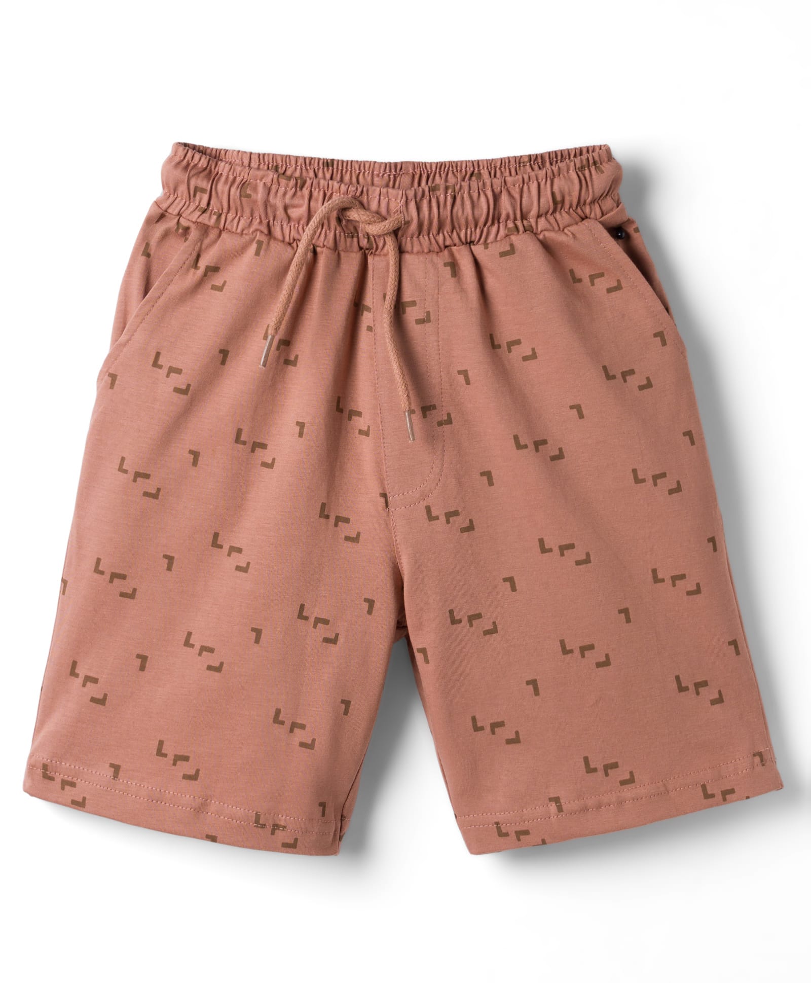 Taeko Single Jersey Knit Knee Length Printed Shorts - Brown-picture-24