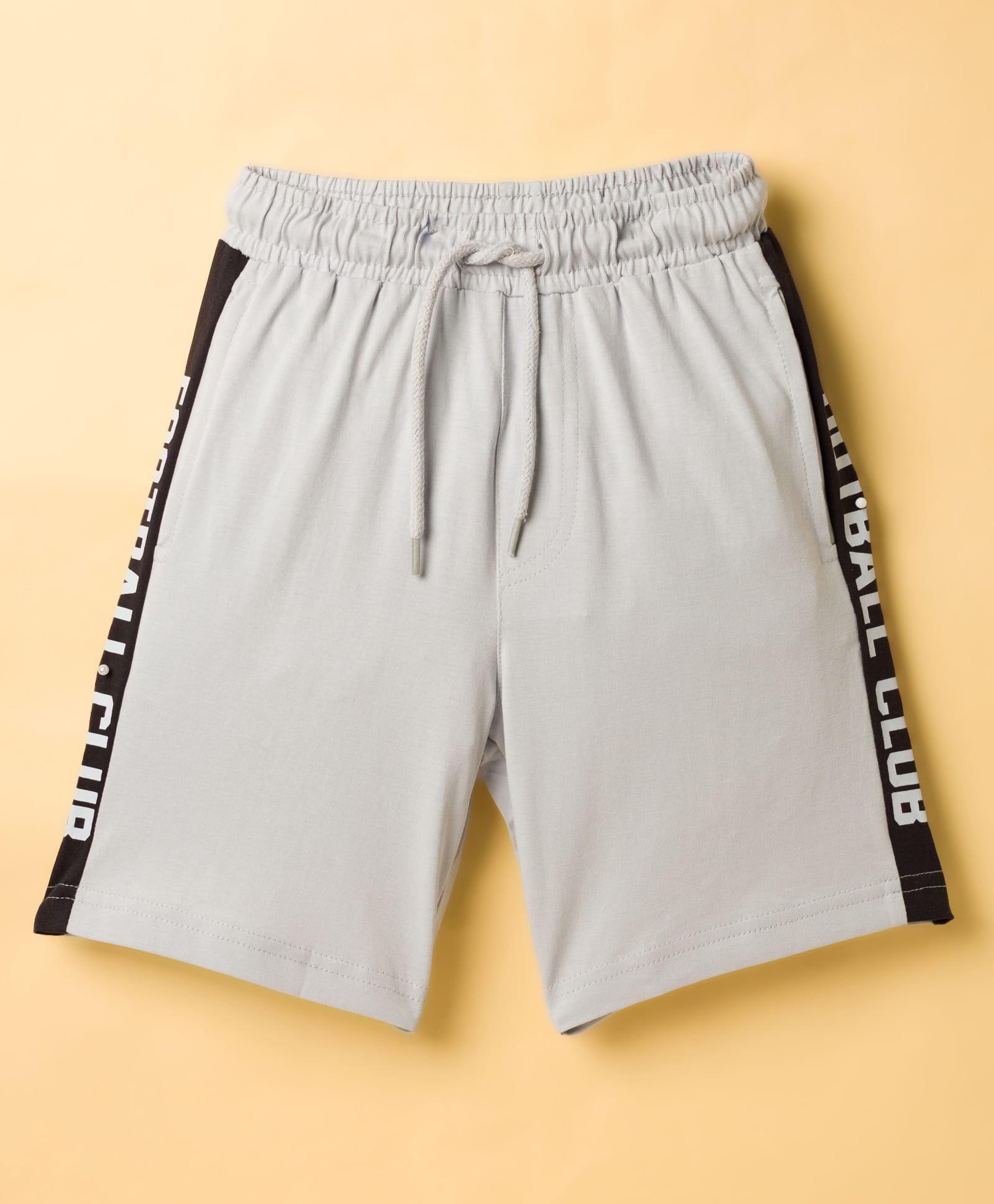 Taeko Single Jersey Knit Knee Length Shorts with Surf Text Print - Blue-image-48