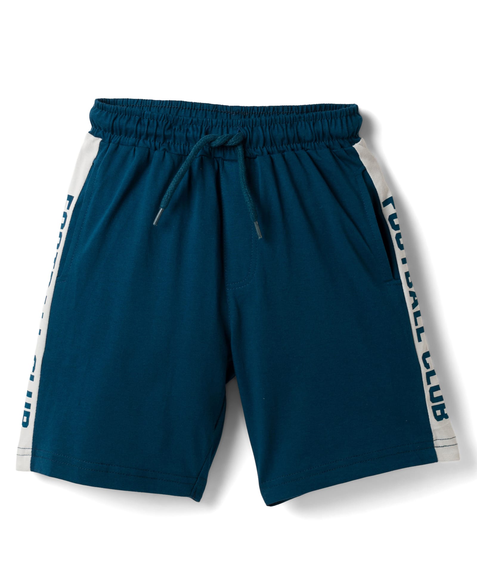 Taeko Single Jersey Knit Knee Length Shorts with Surf Text Print - Dark Green-picture-26