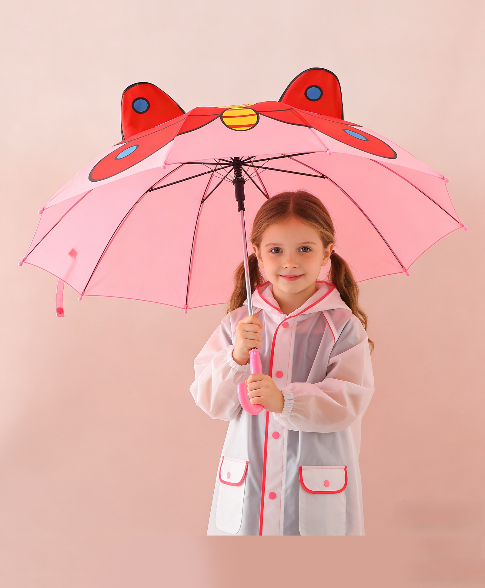 Babyhug Free Size Umbrella with Butterfly Print - Pink-picture-25