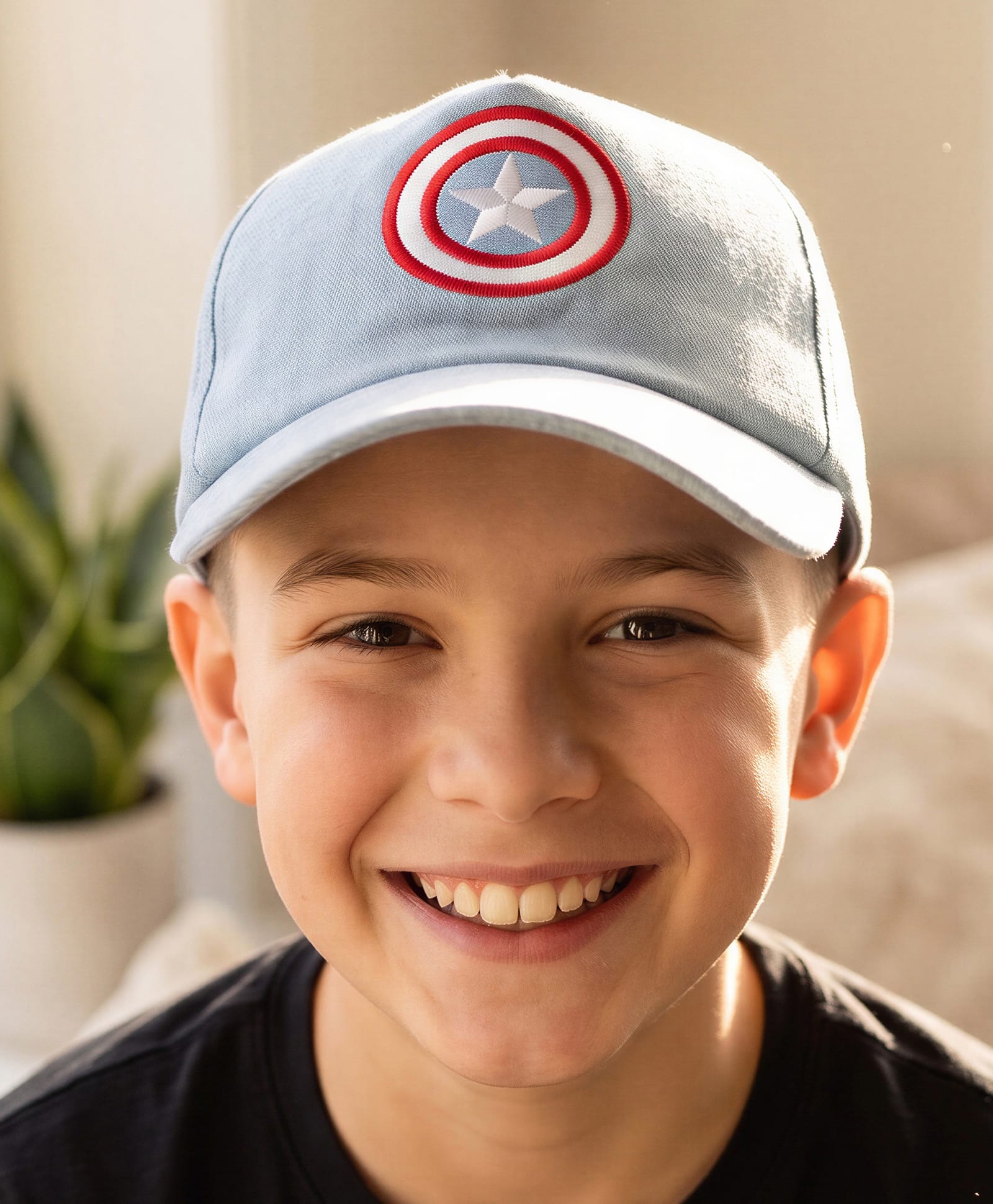 Pine Kids Marvel Cotton Woven Summer Cap with Avengers Graphic White - Diameter 17.5 cm-picture-11