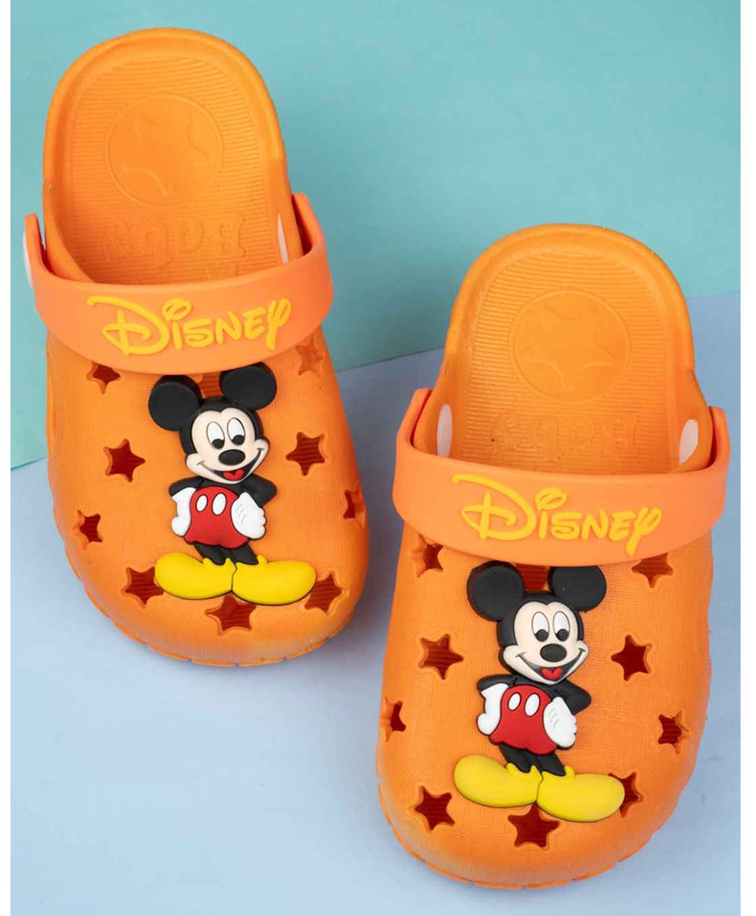 Yellow Bee Mickey & Friends Featuring Mickey Mouse Applique Detailed Perforated Slingback Clogs - Orange-image-21