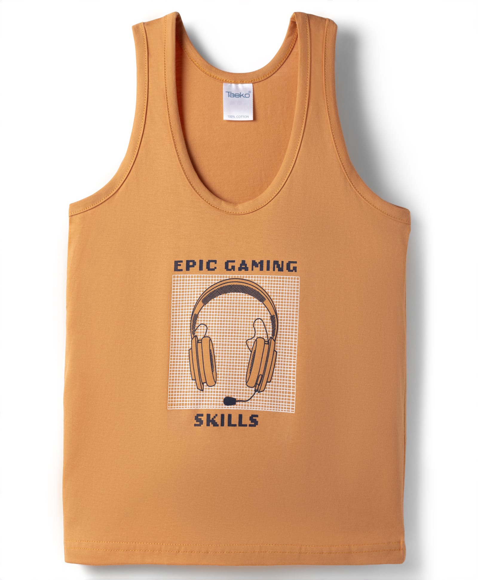 Taeko Single Jersey Knit Sleeveless Gaming Theme Printed Vest -Orange-picture-35