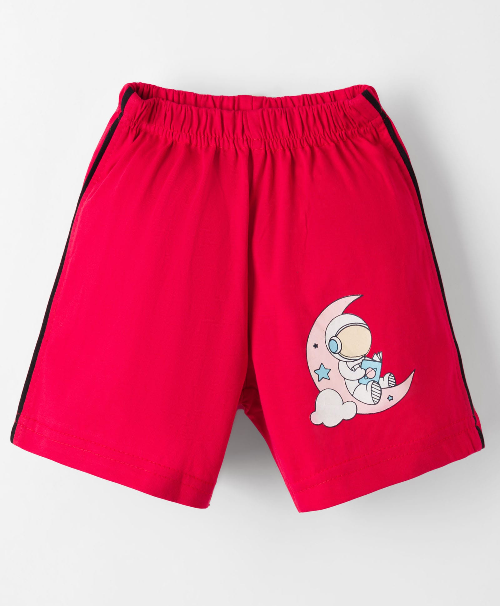 Tango Single Jersey Knit Knee Length Shorts with Astronaut Print - Red-picture-25