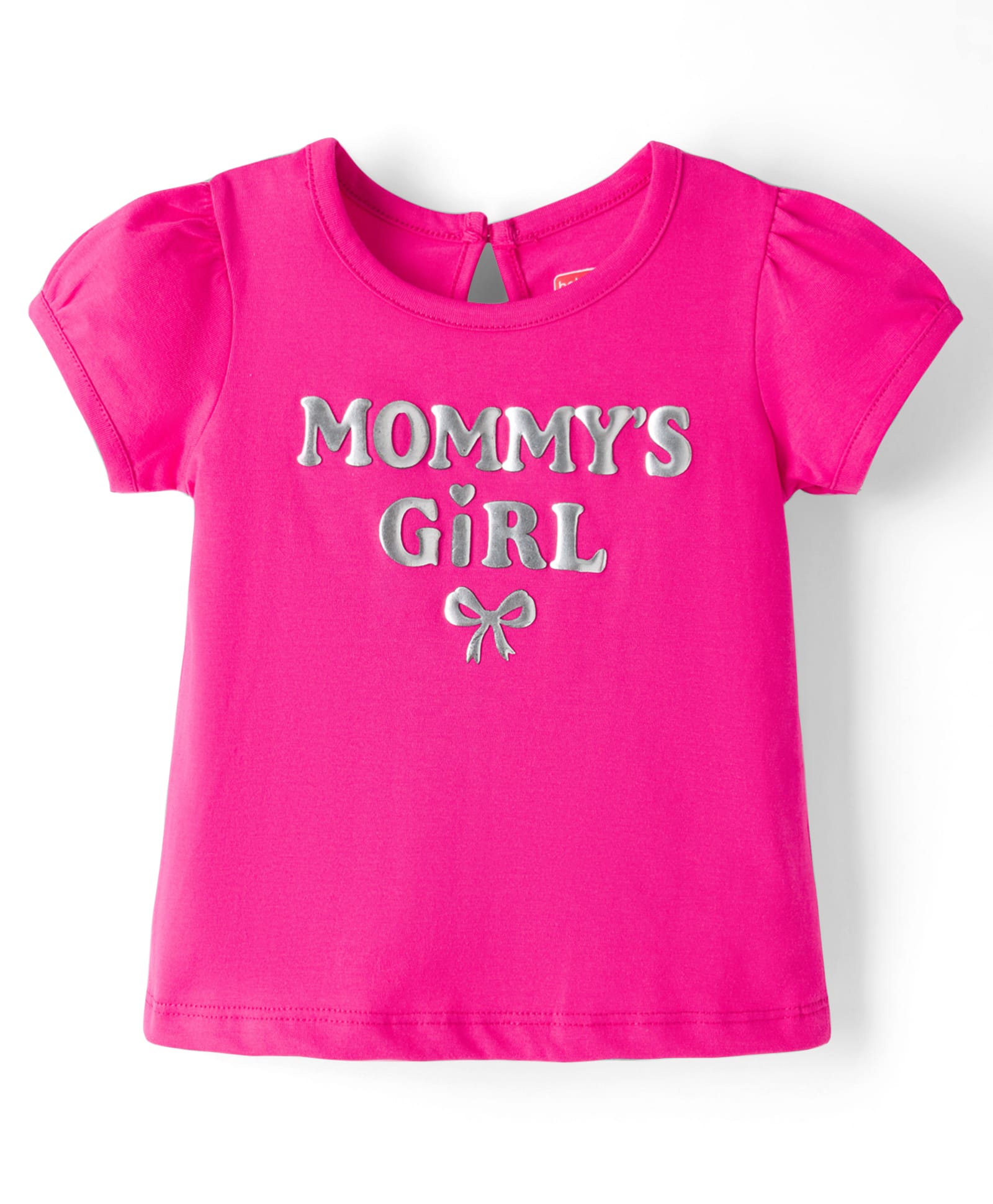 Babyhug 100% Cotton Knit Half Sleeves Text Printed T-Shirt - Dark Pink-image-3