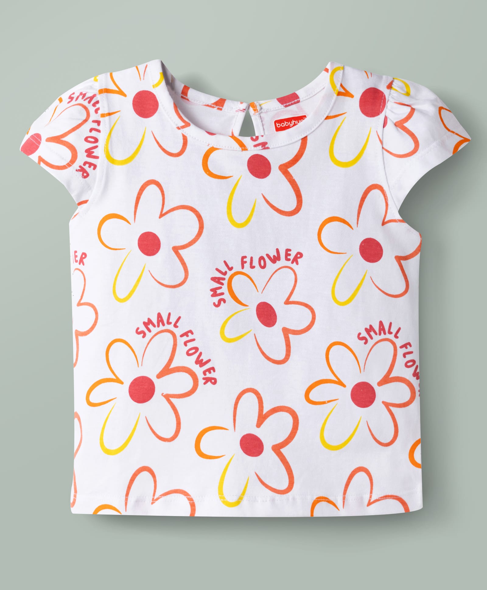 Babyhug Cotton Knit Half Sleeves T-Shirt with Floral Print - Multicolor-image-17