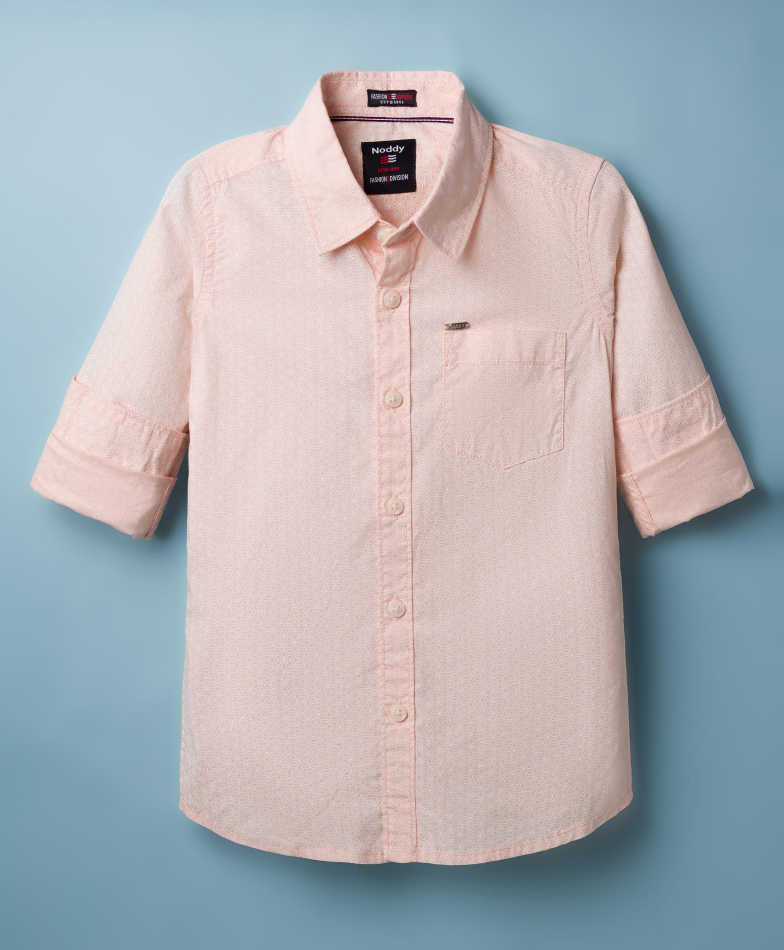 Noddy Full Sleeves Geometric Printed Shirt - Pink-image-36