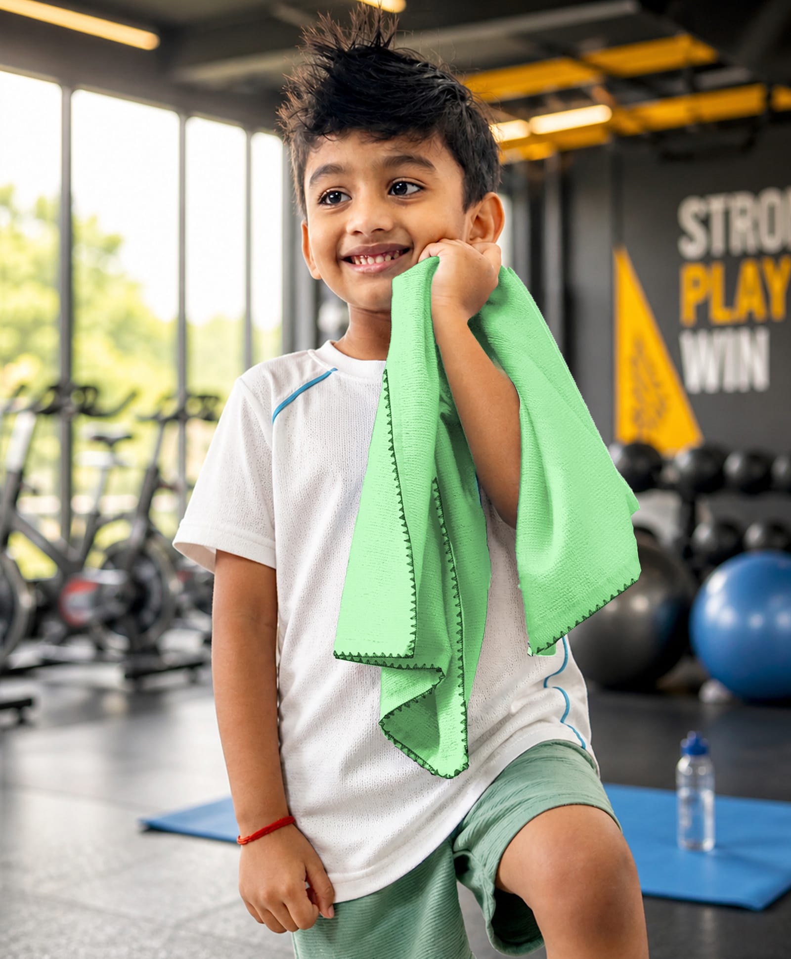 Mumma's Touch Bamboo Fibre Woven Solid Sports Towel - Green-image-30