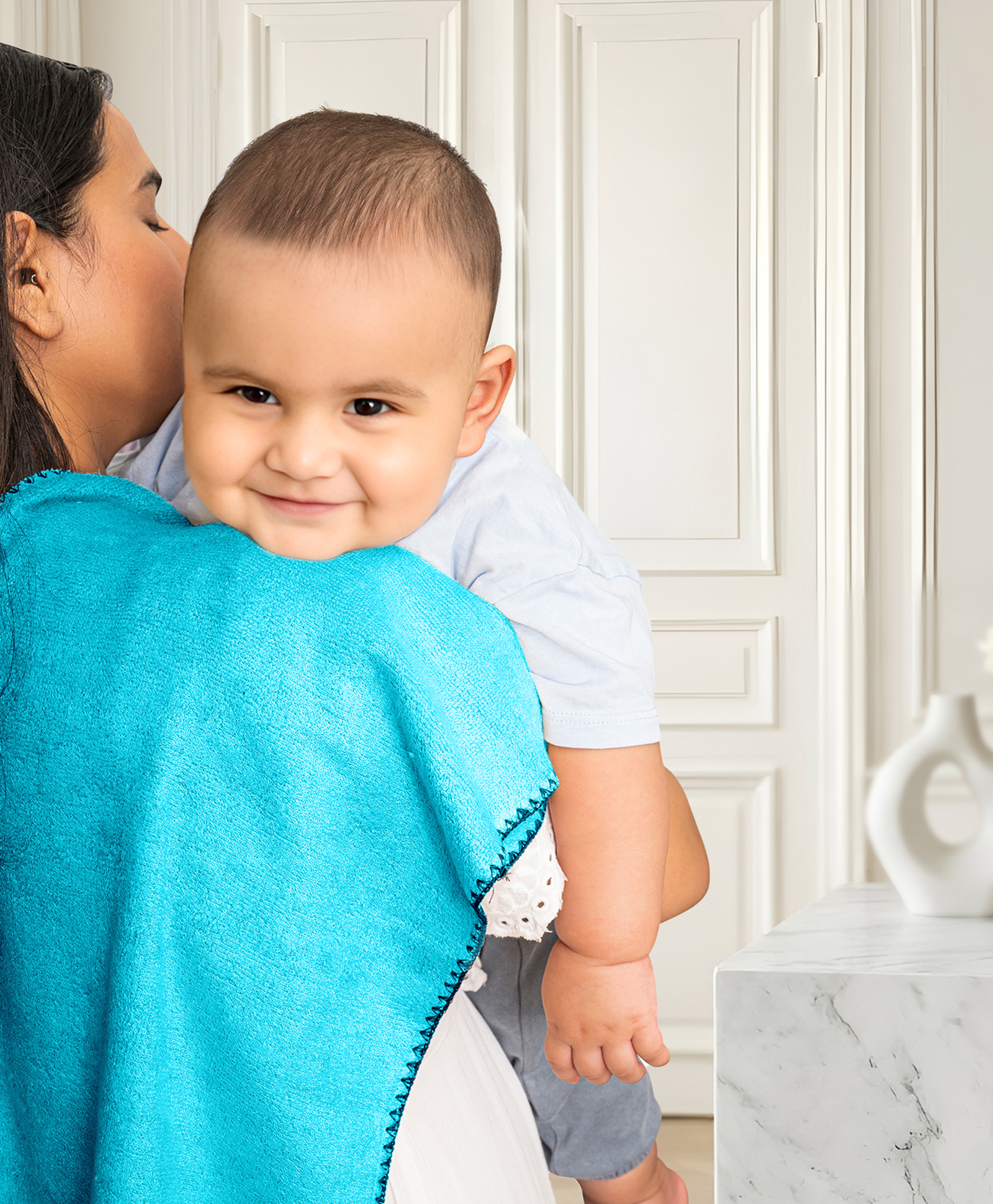Mumma's Touch Bamboo Fibre Woven Solid Baby Burp Towel - Aqua-picture-19