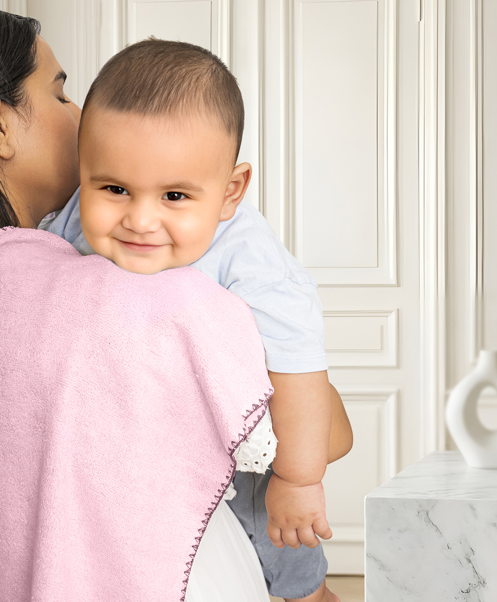 Mumma's Touch Bamboo Fibre Woven Solid Baby Burp Towel - Pink-image-34