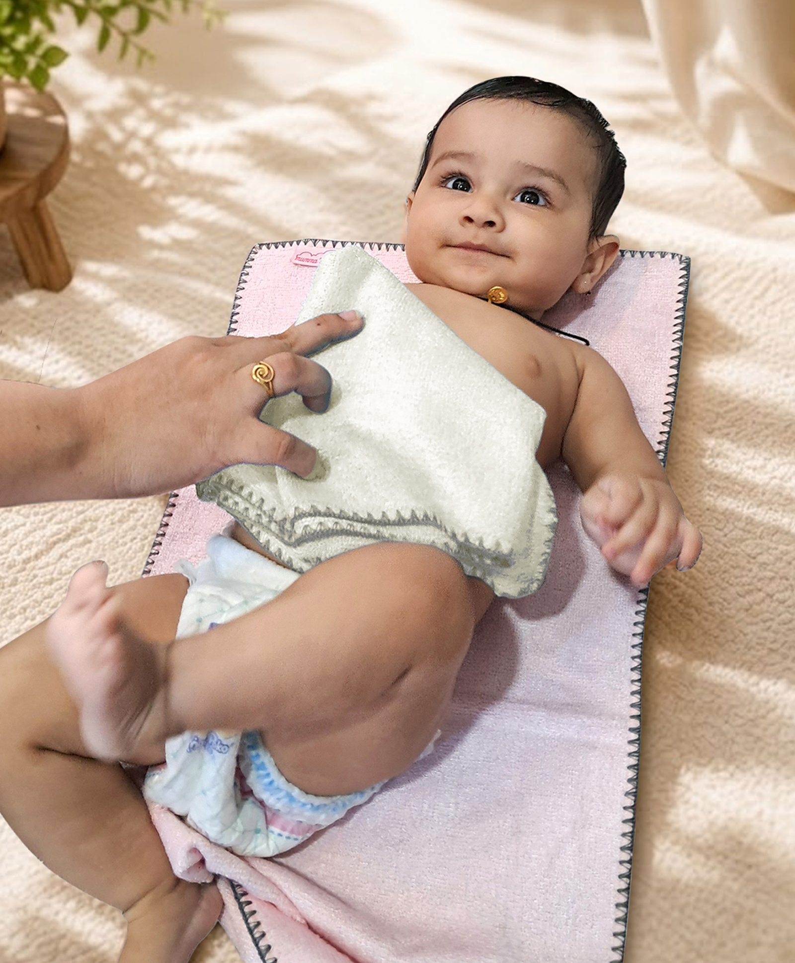 Mumma's Touch Bamboo Fibre Woven Solid Sponging Towel - White-image-47