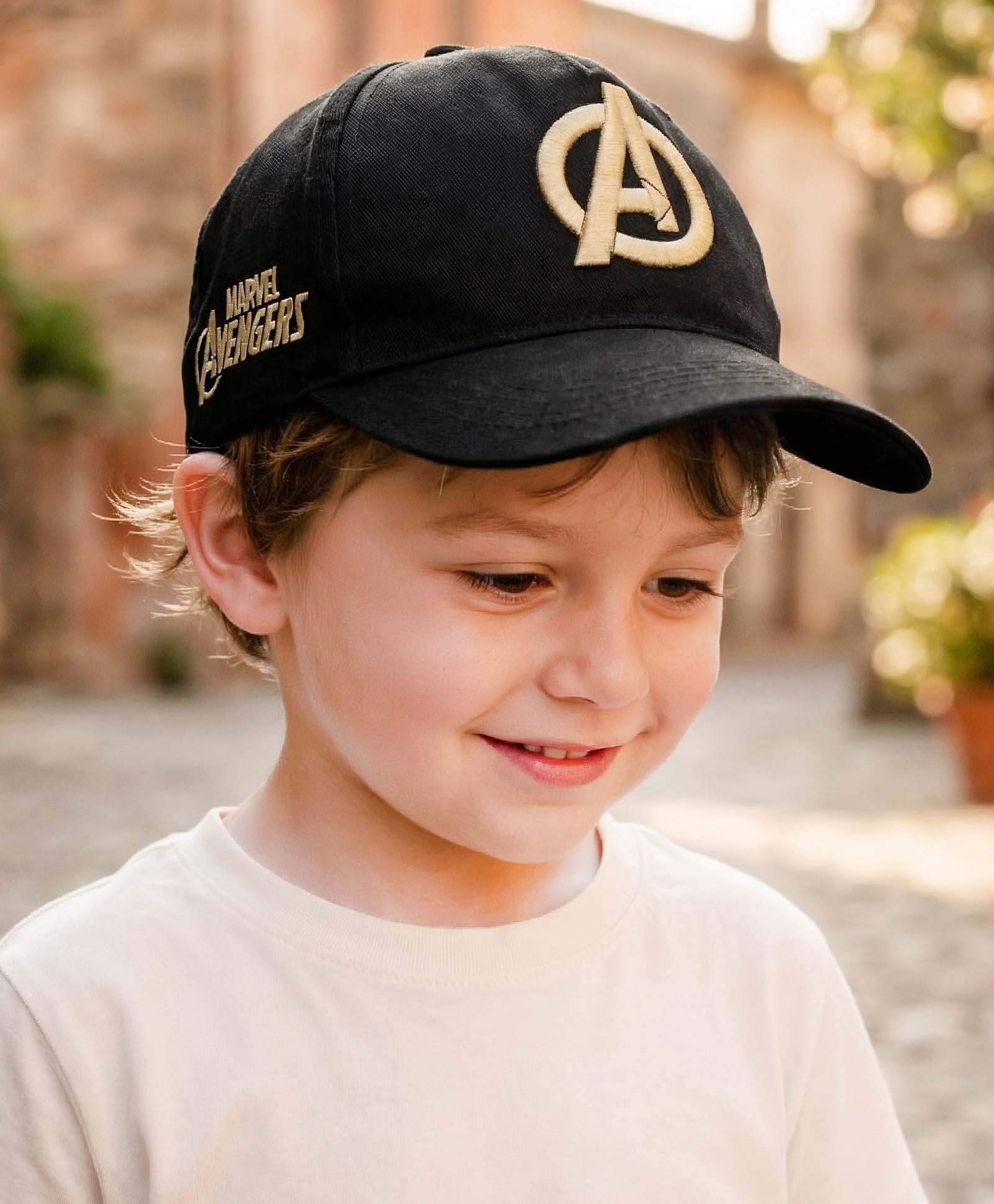 Pine Kids Marvel Cotton Woven Summer Cap With Avengers Print Black - Diameter 20-picture-32