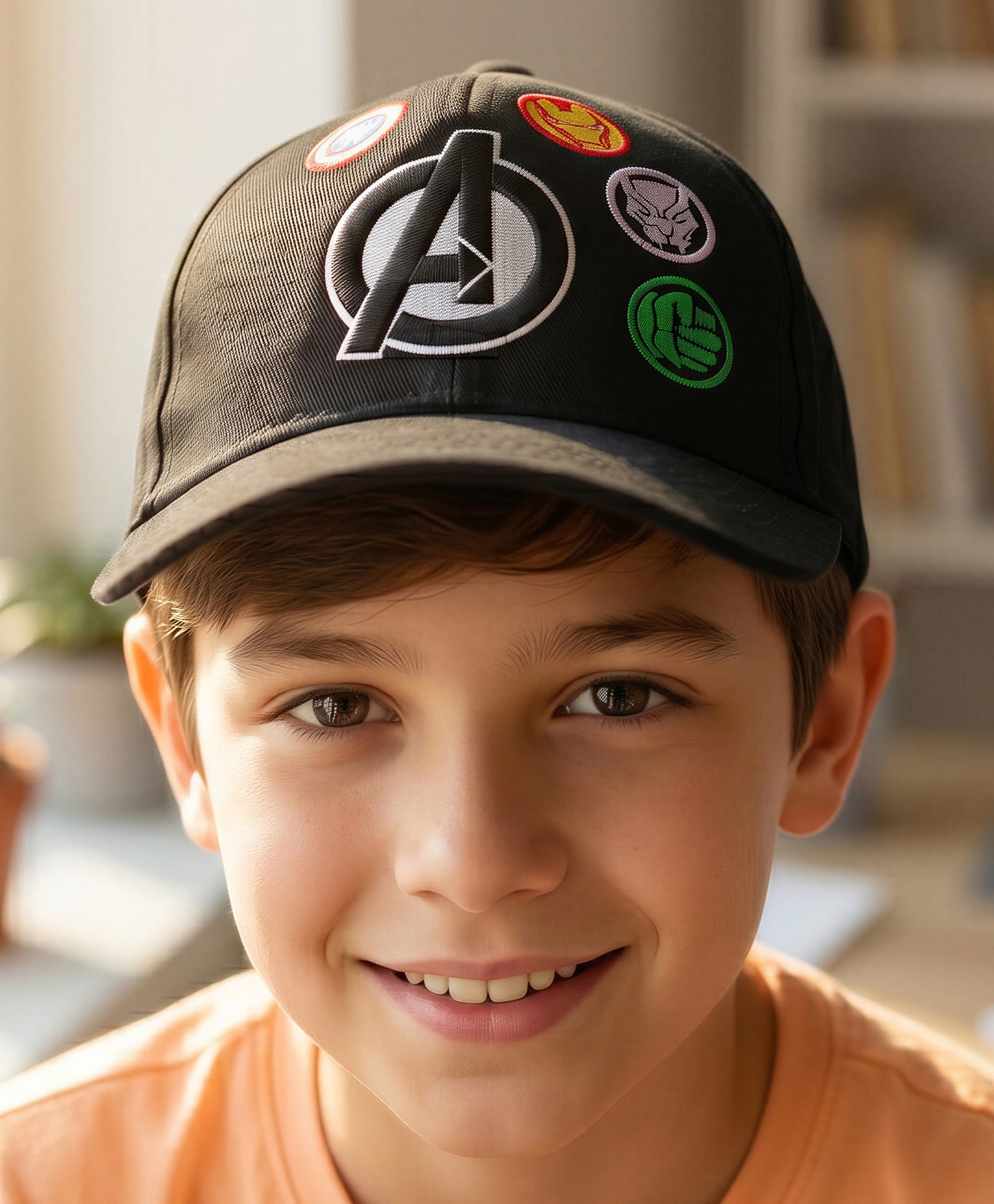 Pine Kids Marvel Cotton Woven Summer Cap With Avengers Graphics Black - Diameter 20 cm-picture-23