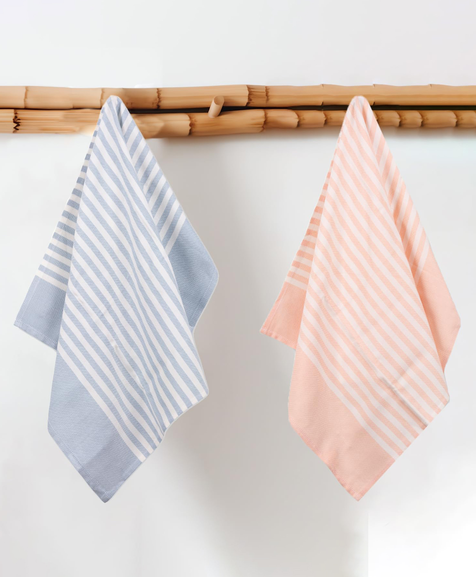 Mush Bamboo Turkish Hand Towel Pack of 2 (Peach Ice Melt)-image-14