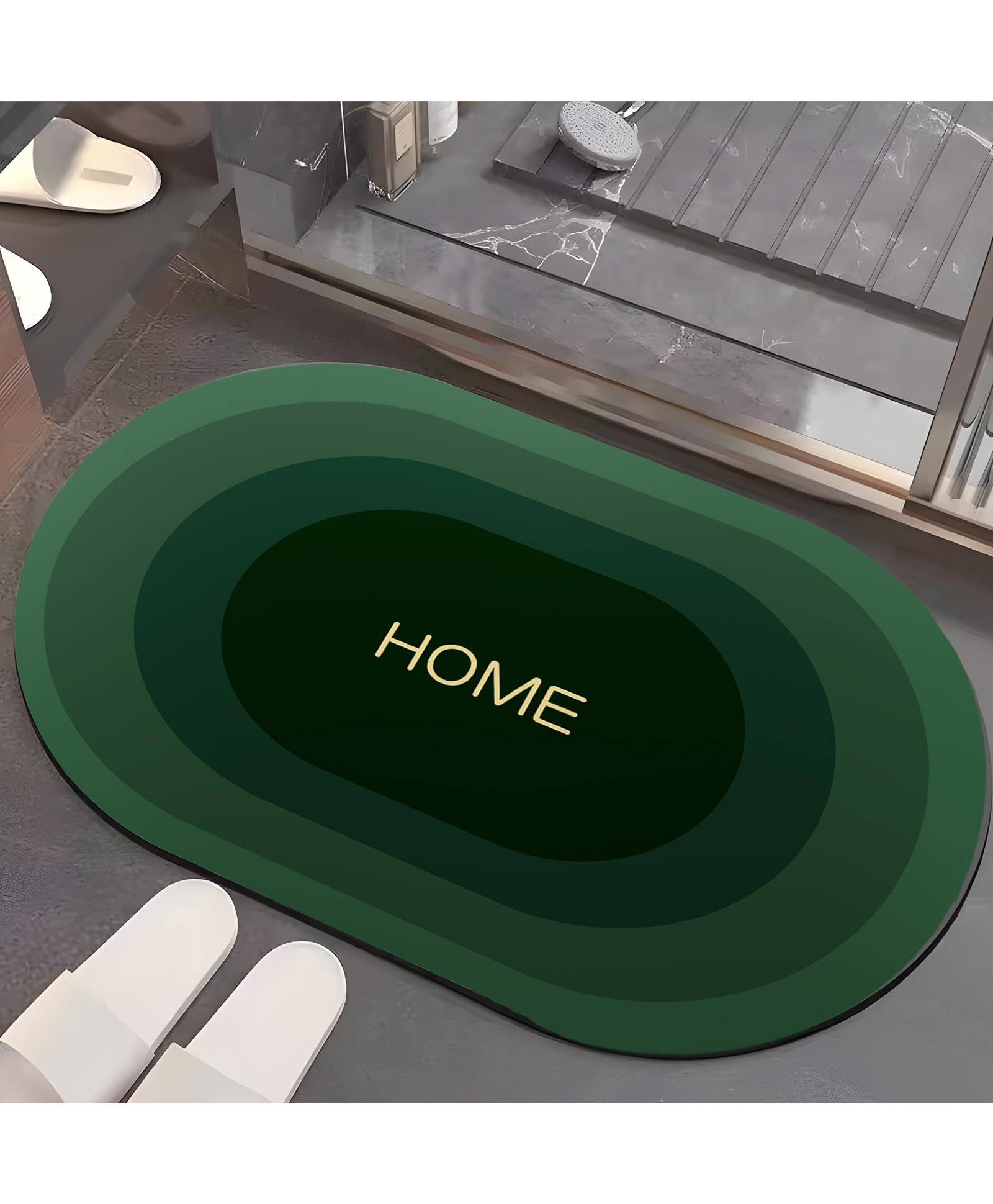 UMAI Polyester Non-Woven Felt Bathroom Mat (40 * 60cm) Bath Mat | Anti Skid Mat for Bathroom Floor | Bathroom Accessories | Bathroom Mats Water Soak | Non Slip Mat for Bathroom | Floor Mat (Green)-picture-18