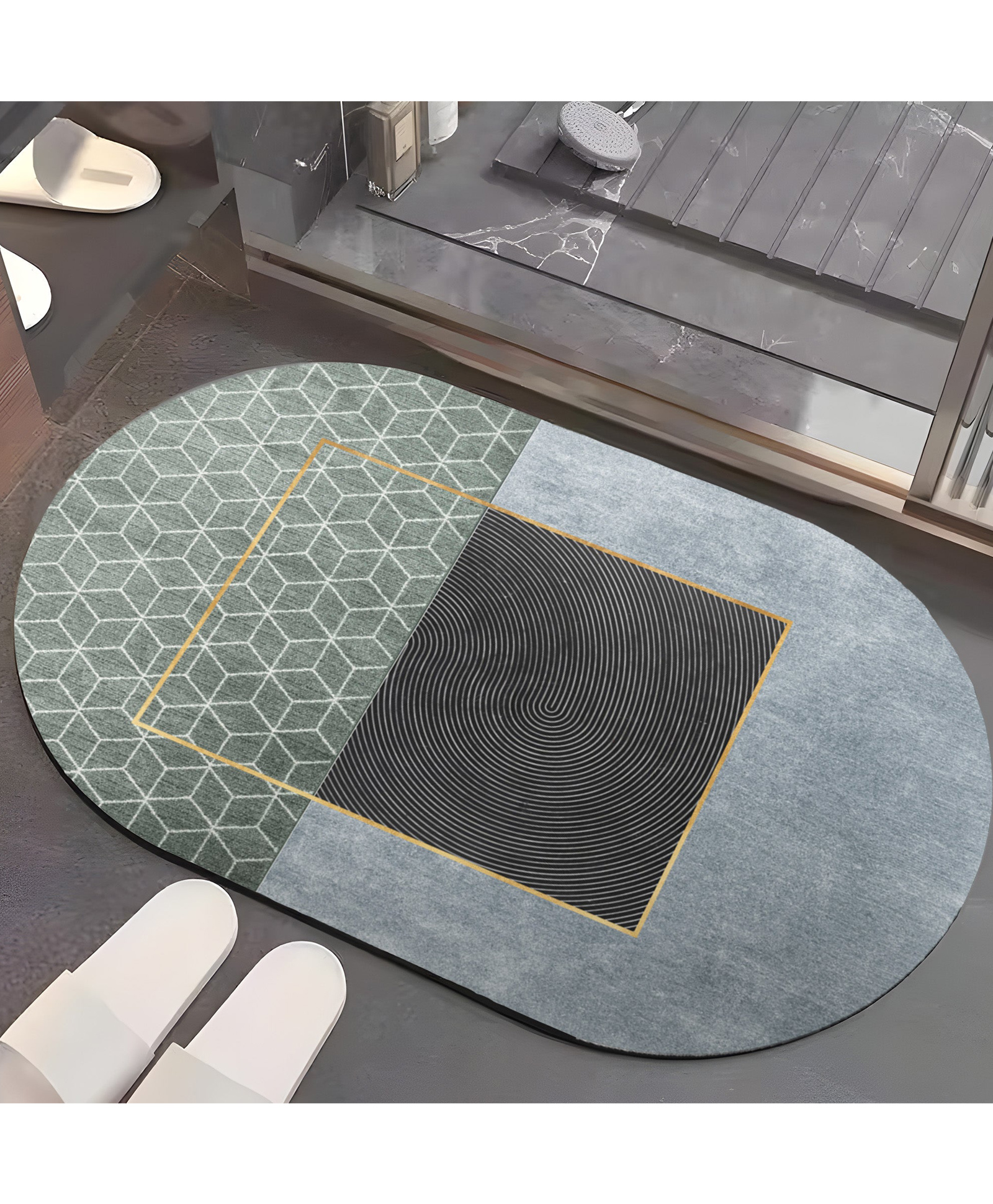 UMAI Polyester Rubber Bath Mat (40 x 60cm) | Anti-Skid, Non-Slip Bathroom Mat | Bathroom Accessories | Machine Washable-picture-16